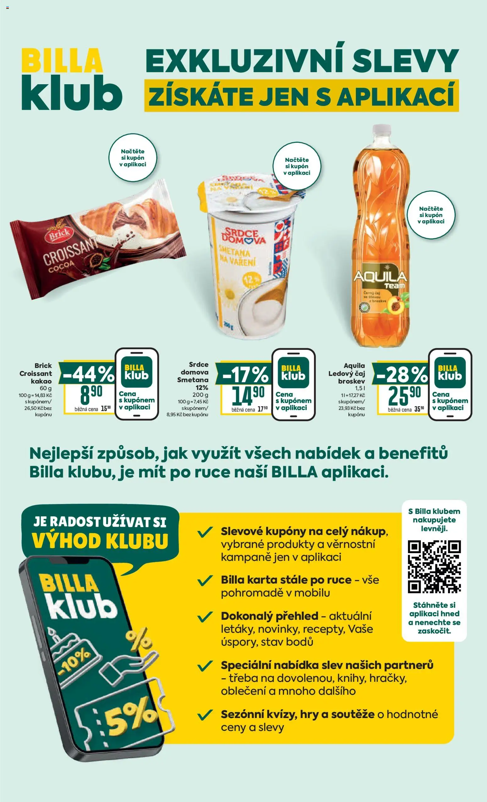 Billa Velký leták od 07.04.2026 | Strana: 32 | Produkty: Croissant, Smetana na vaření, Aquila, Oblečení