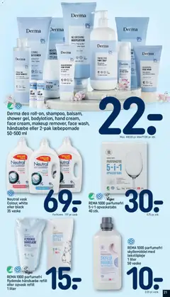 Derma deo roll-on, shampoo, balsam, shower gel, bodylotion, hand cream, face cream, makeup remover, face wash, håndsæbe eller 2-pak læbepomade, Derma deo roll-on, shampoo, balsam, shower gel, bodylotion, hand cream, face cream, makeup remover, face wash, håndsæbe eller 2-pak læbepomade 50-500 ml gyldig fra 18.01.2026 | Side: 21