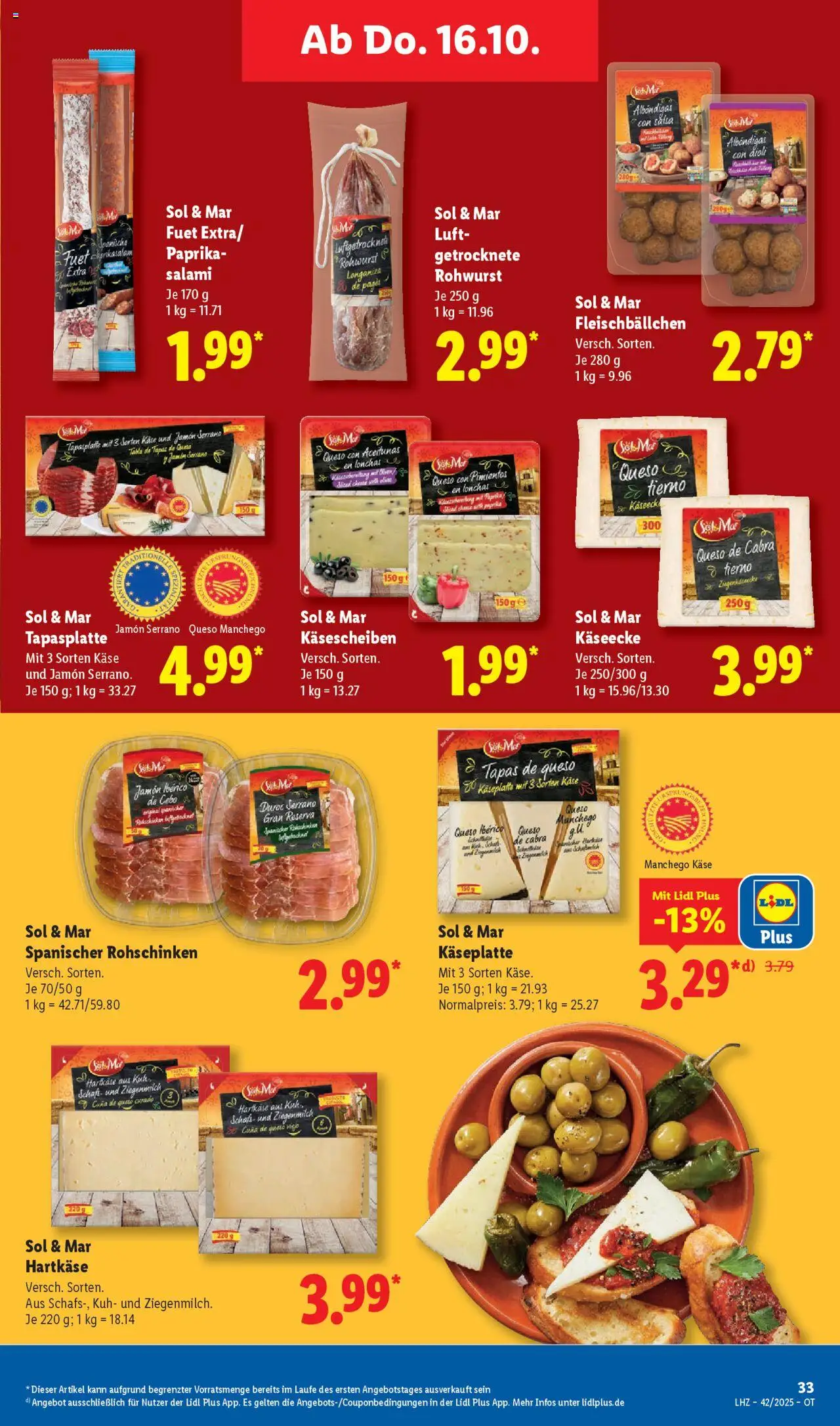 Lidl Prospekt Grimma – gültig ab 13.10.2025 | Seite: 51 | Produkte: Käse, Paprika, Salami