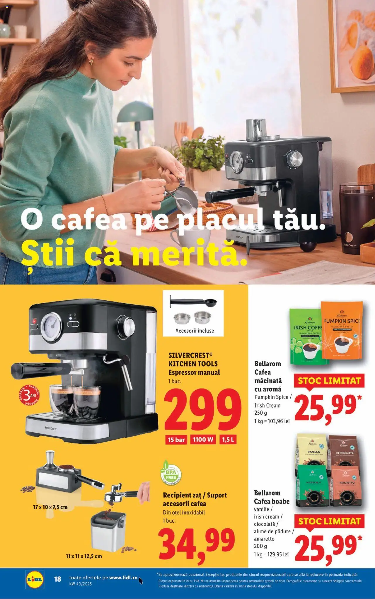 Noul catalog Lidl – valabil de la 29.09.2025 | Pagină: 18 | Produse: Delgeç, Espressor, Alune, Ciocolată