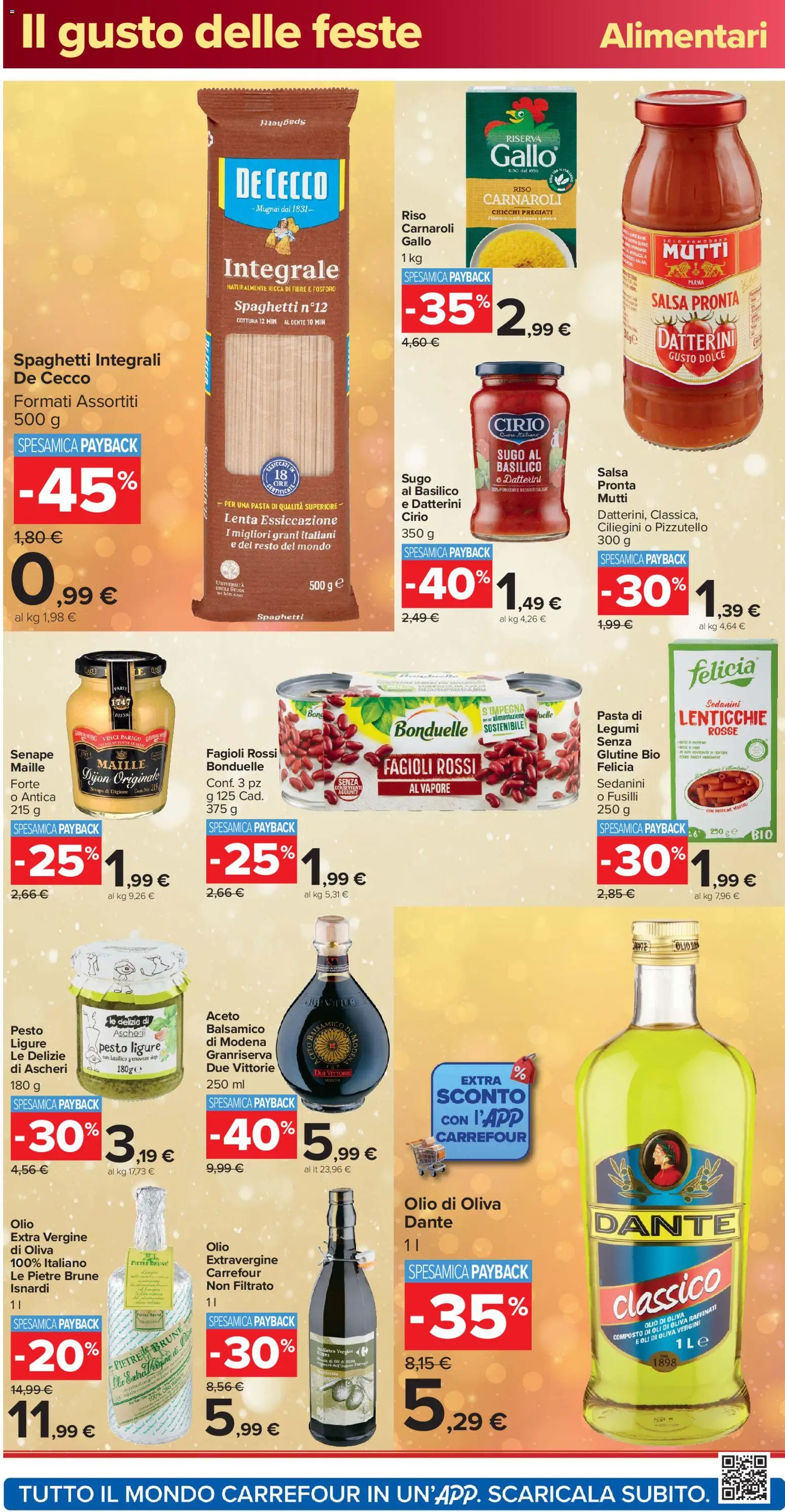 Volantino Carrefour del 16.12.2025 | Pagina: 26 | Prodotti: Legumi, Riso, Salsa, Olio