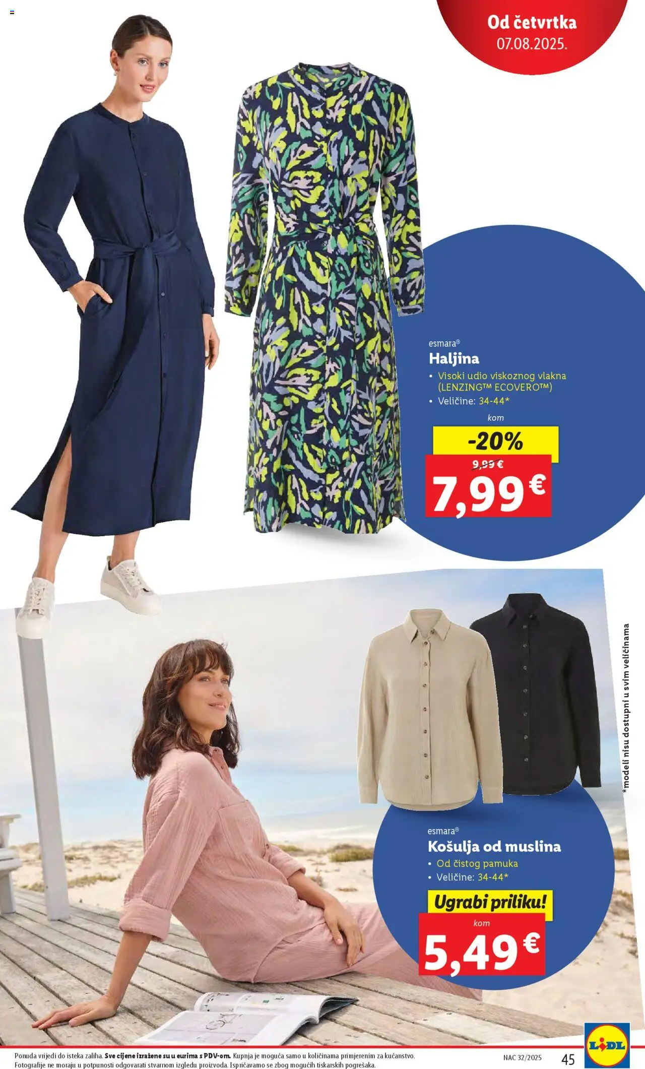 Lidl katalog | vrijedi od 04.08.2025 | Stranica: 45 | Proizvodi: Košulja, Haljina
