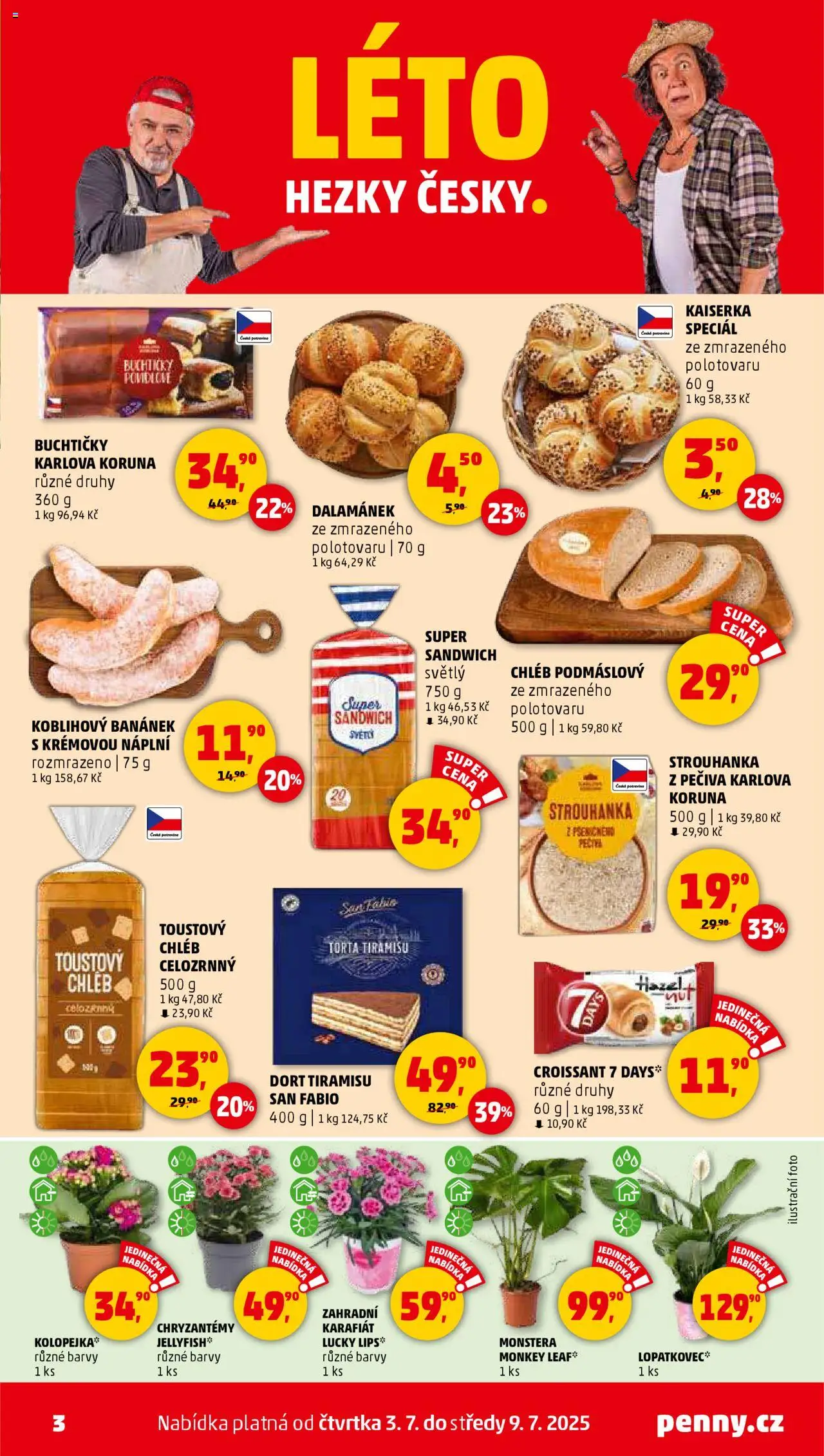 Penny Market leták - Čtvrtečník od 03.07.2025 | Strana: 3 | Produkty: Kaiserka, Tiramisu, Strouhanka, Barvy