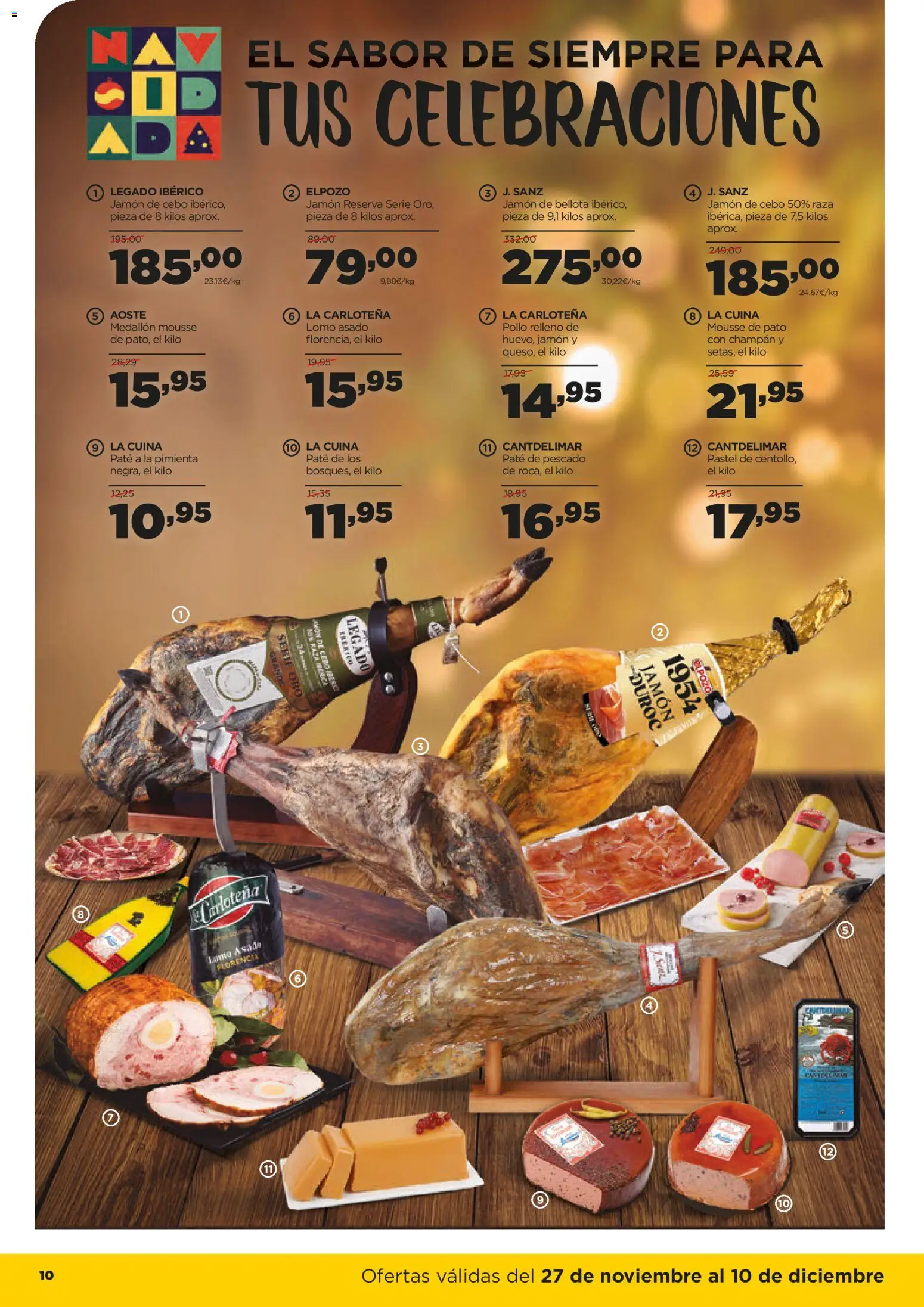 Alimerka folleto Castilla y León │ válido desde el 27.11.2025 | Página: 10 | Productos: Mousse, Jamón, Paté, Pescado