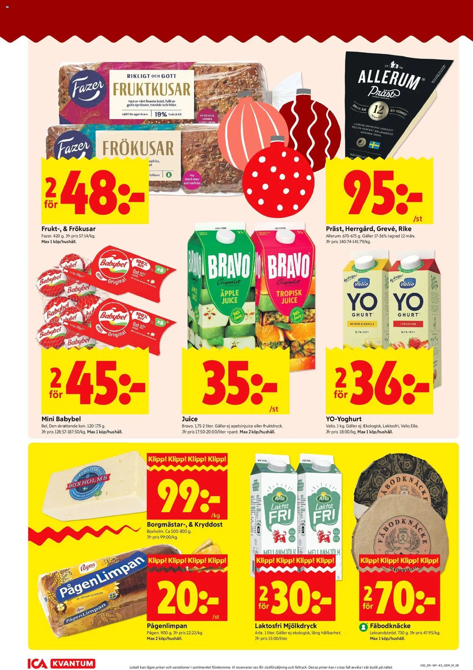 ICA Kvantum reklamblad aktuell från 08.12.2025 | Sida: 10 | Produkter: Frö, Ost, Juice, Äpple