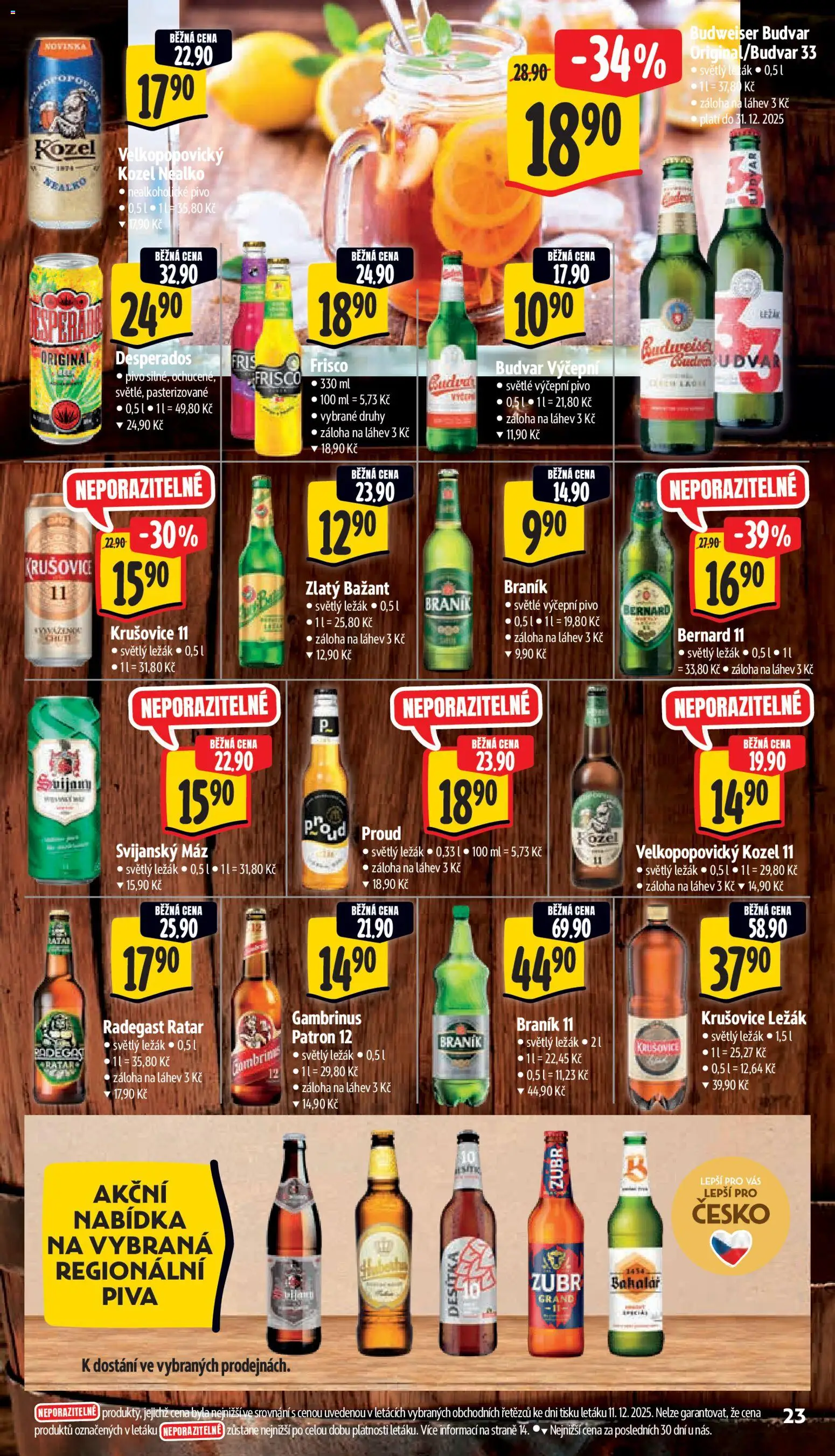 Albert leták - Supermarket od 17.12.2025 | Strana: 31 | Produkty: Nealkoholické pivo, Krušovice, Gambrinus, Láhev