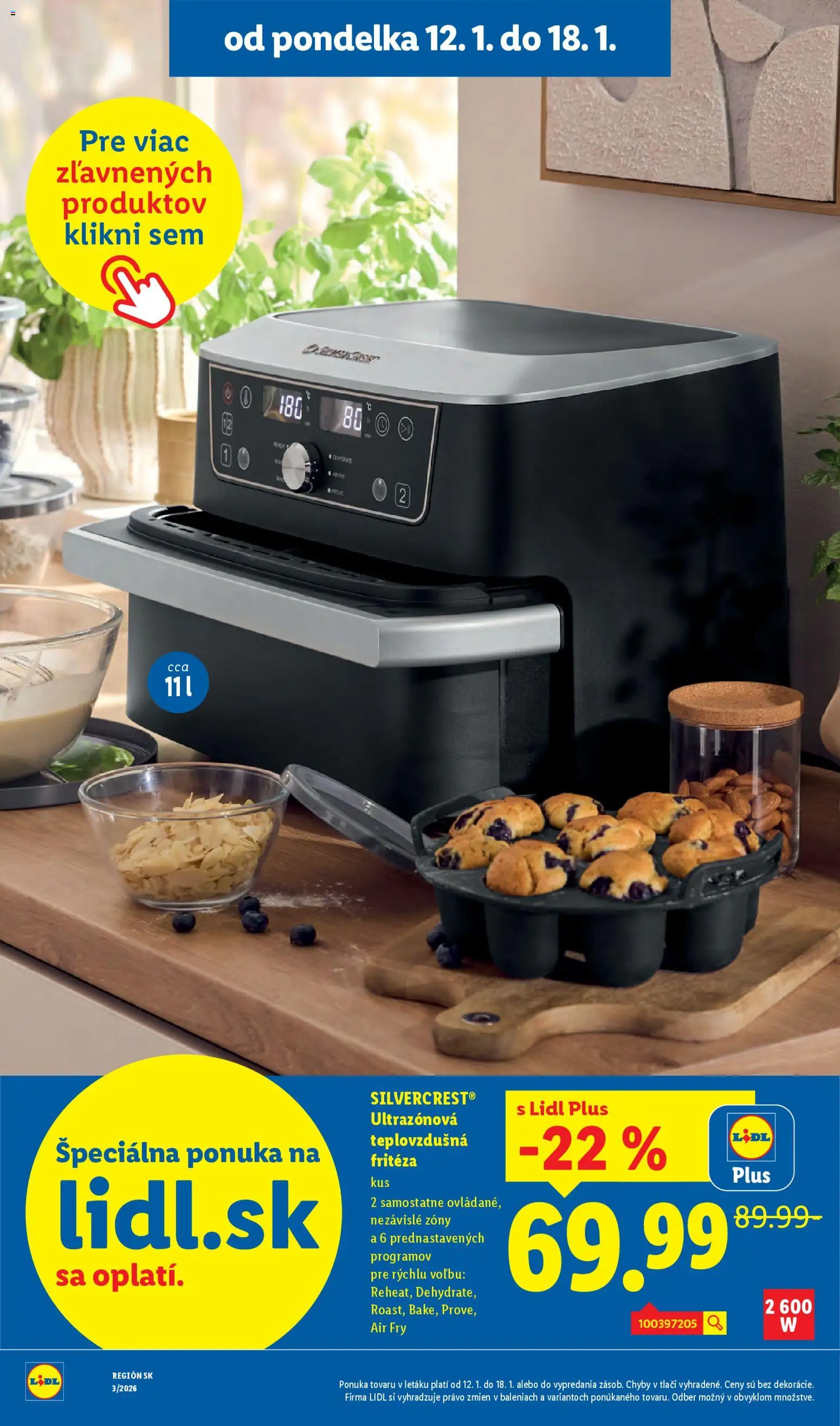 Nové Lidl akcie – leták je platný od 15.01.2026 | Strana: 85 | Produkty: Fritéza, Teplovzdušná frítéza