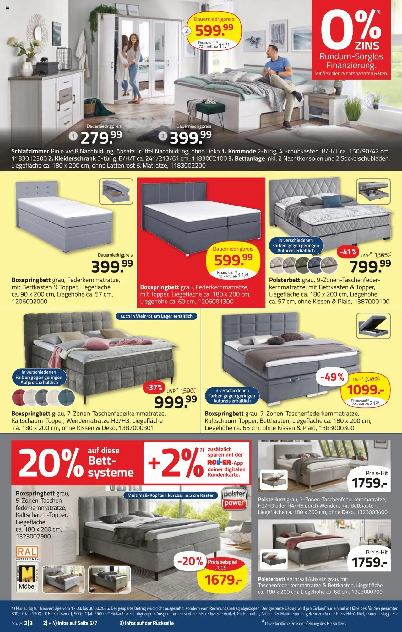 Roller Prospekt 	 - gültig ab dem 17.08.2025 | Seite: 4 | Produkte: Bett, Kleiderschrank, Lattenrost, Boxspringbett