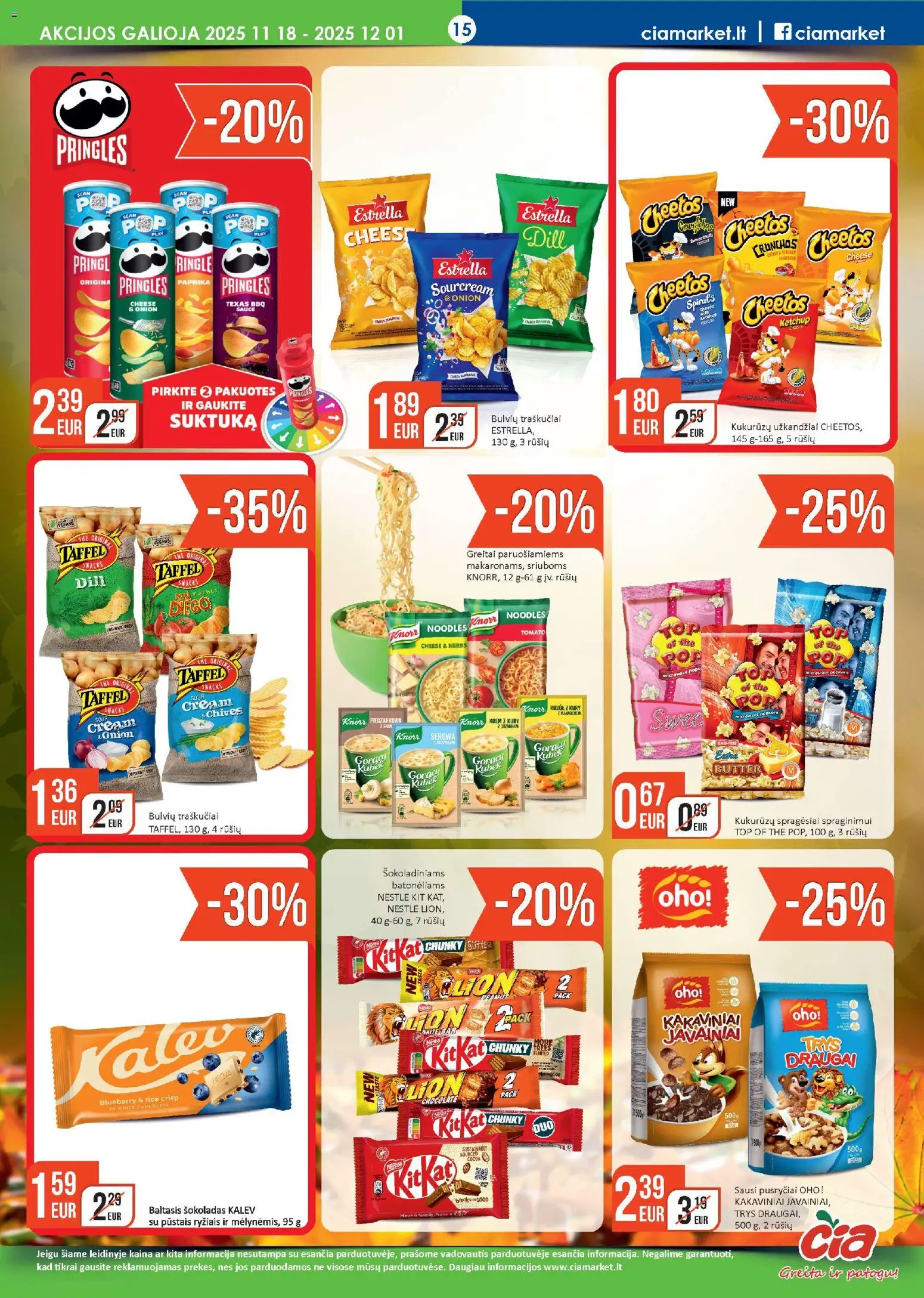ČIA MARKET akcijos nuo 18.11.2025 | Puslapis: 15 | Prekių: Paprika, Šokoladas, Traškučiai