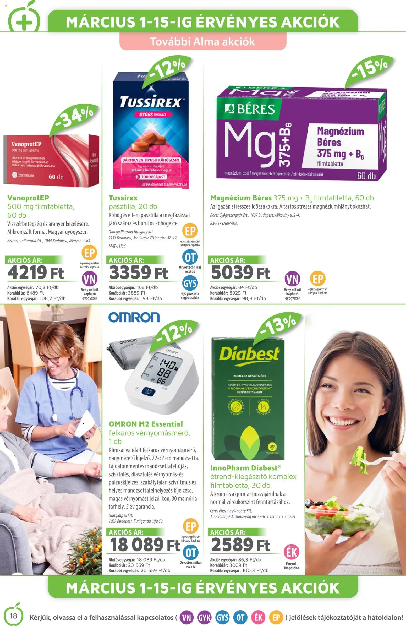 Alma Gyógyszertárak akciós ujság - amely érvényes a következő dátumtól: 01.03.2026 | Oldal: 18 | Termékek: Alma