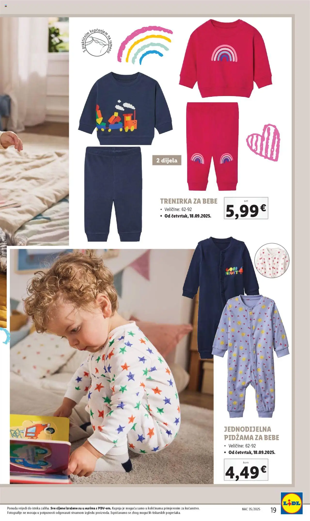 Lidl katalog | vrijedi od 01.08.2025 | Stranica: 19 | Proizvodi: Pidžama, Trenirka