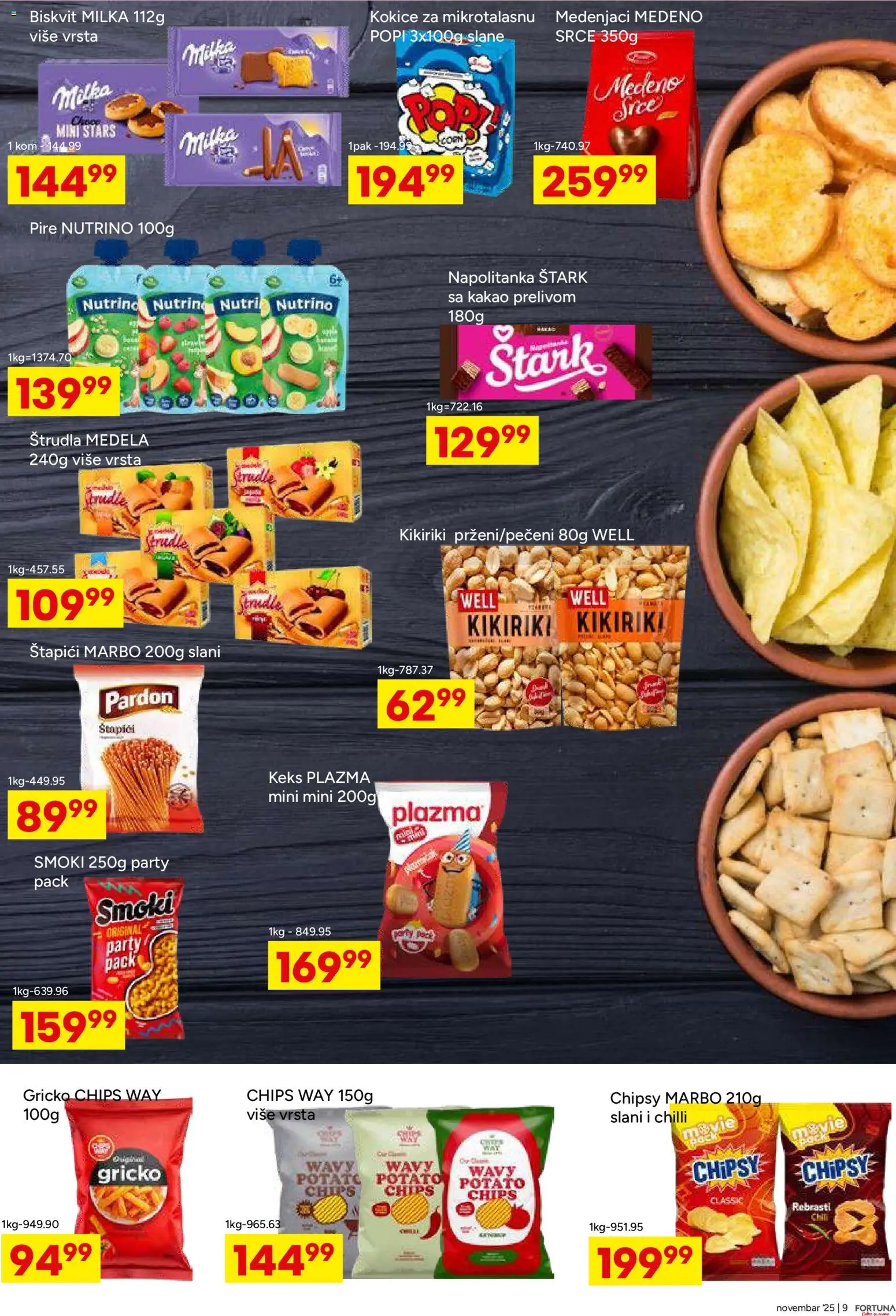 Fortuna Market katalog - važi od 12.11.2025 | Strana: 9 | Proizvode: Keks, Smoki, Plazma, Kikiriki