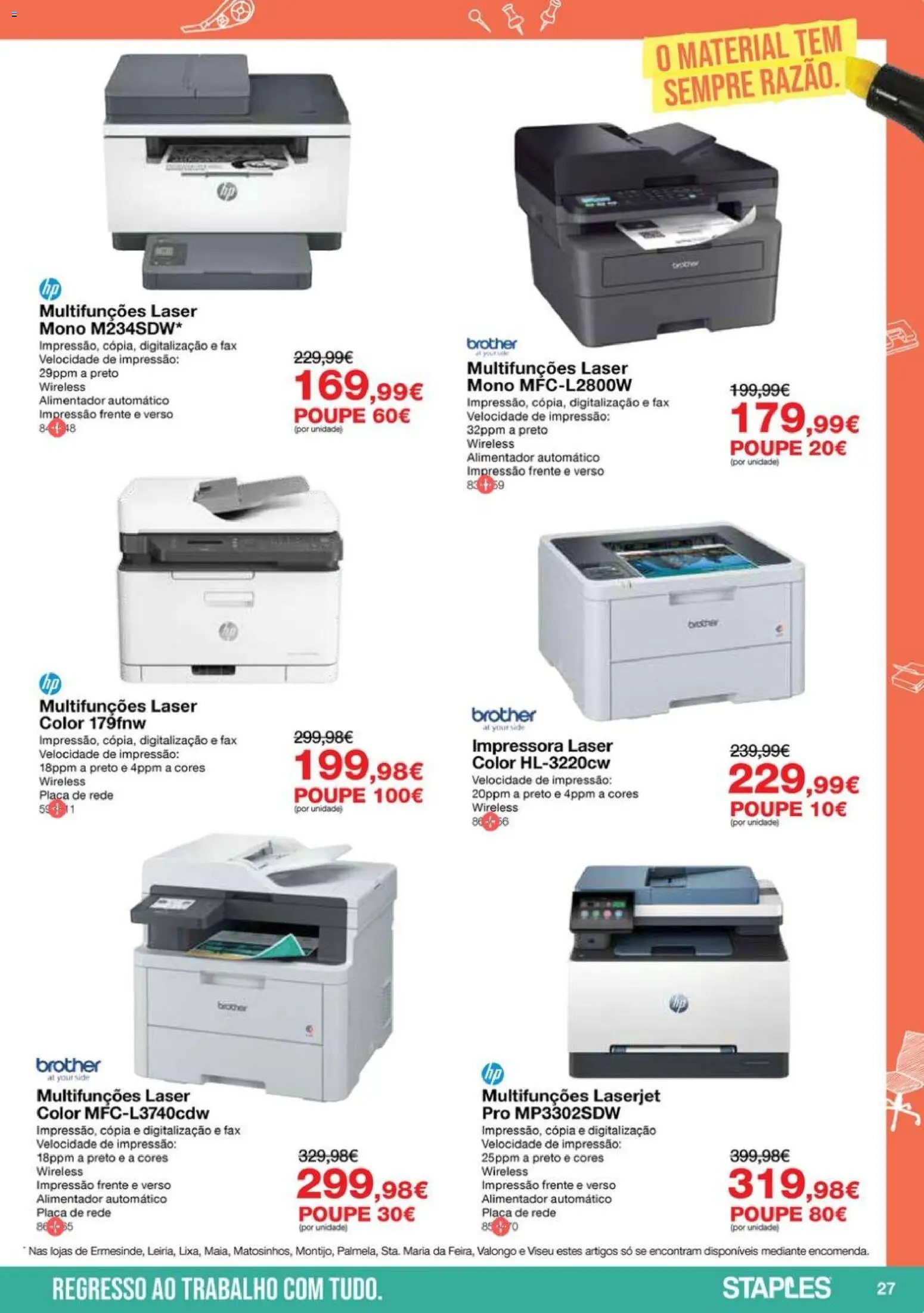Staples - Folheto Regresso ao Escritório 2026 │ válido de 05.01.2026 | Página: 27 | Produtos: Impressora