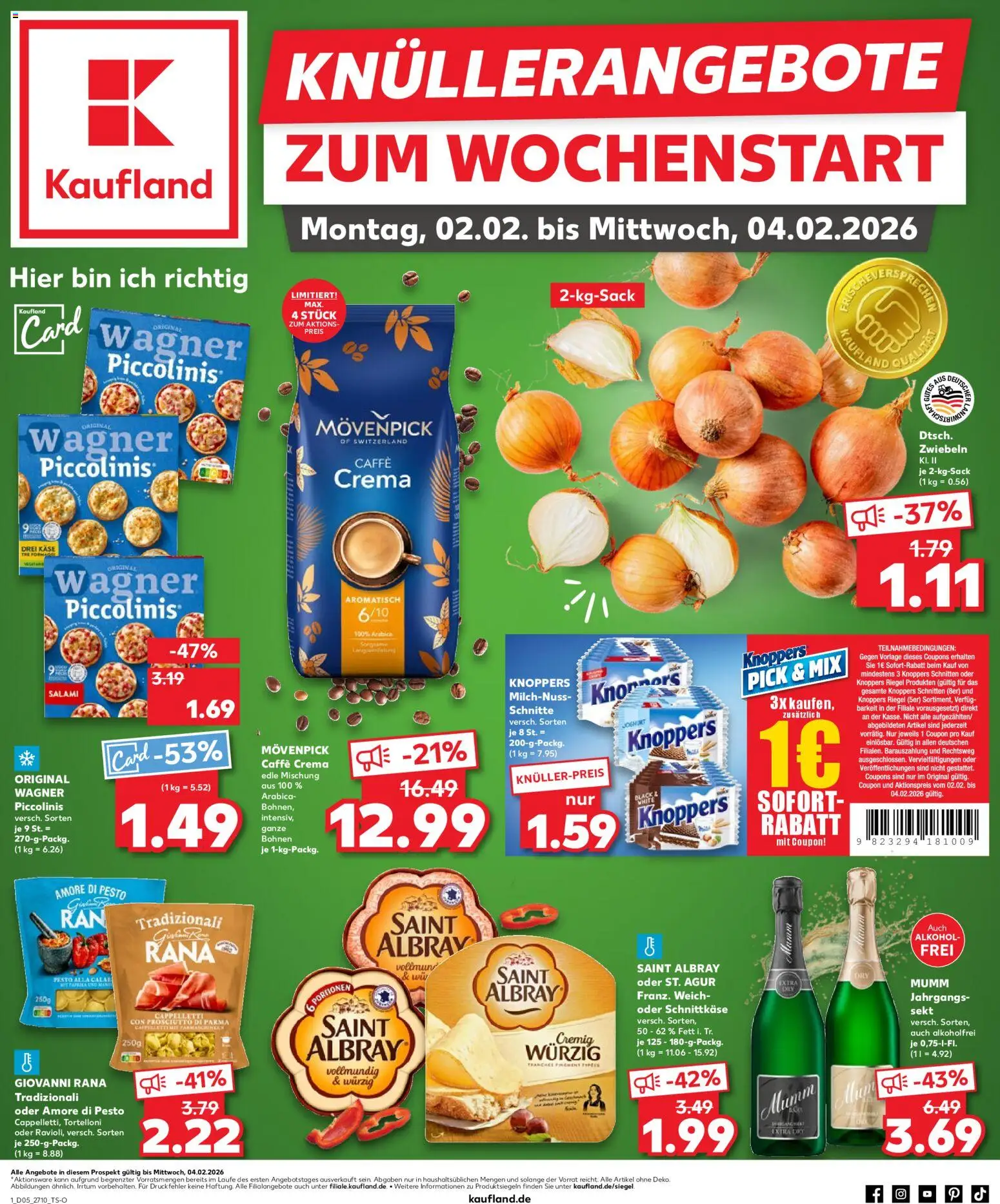 Kaufland prospekt Zeitz	 – gültig ab 01.02.2026 | Seite: 1 | Produkte: Joghurt, Sekt, Piccolinis, Salami