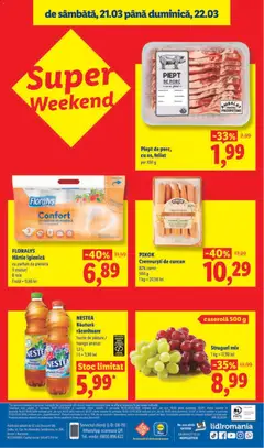 Ofertele Lidl valabile de la 16.03.2026 | Pagină: 40 | Produse: Piersică, Rață, Crenvurști, Mango