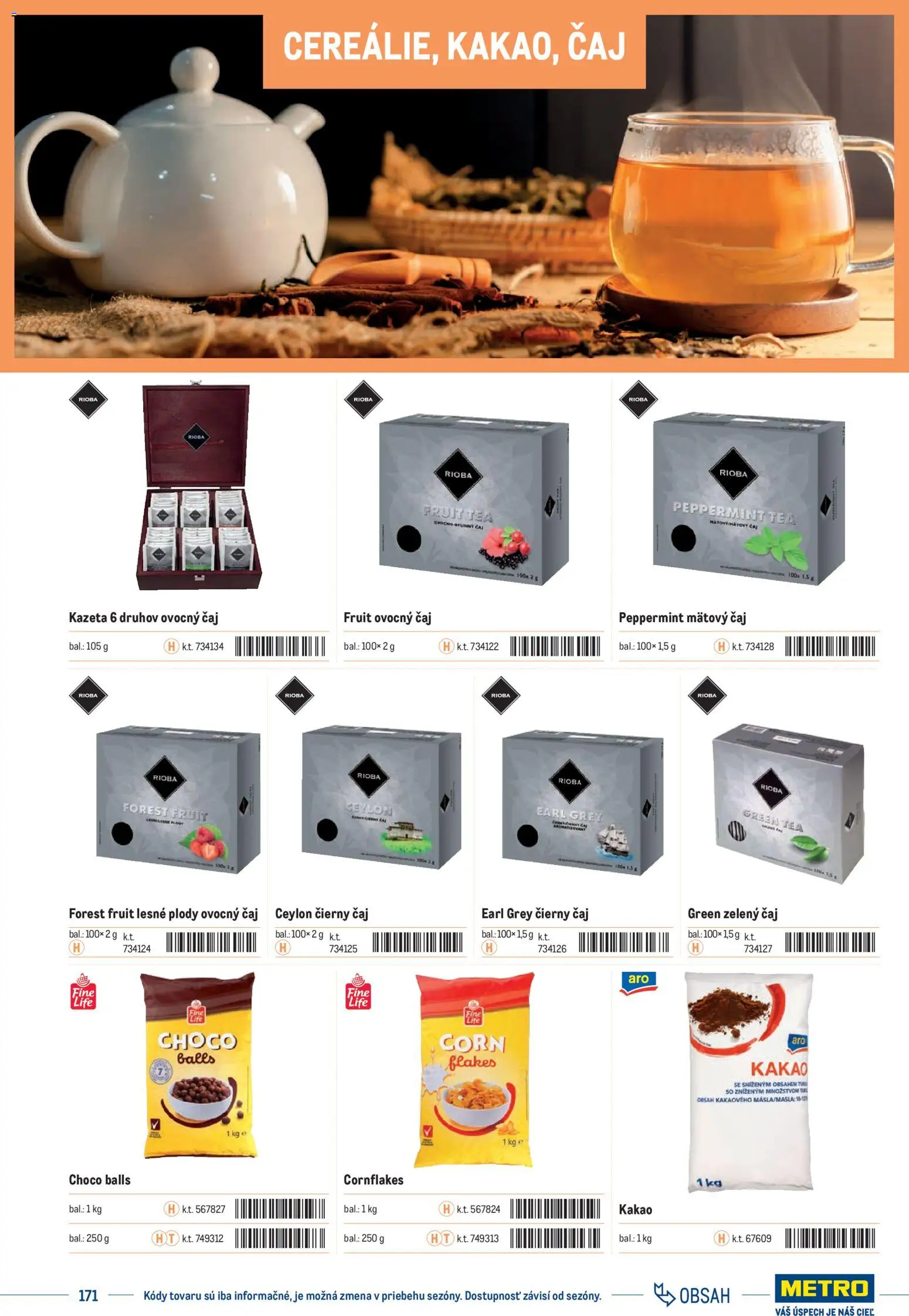 Nové Metro akcie – leták je platný od 01.01.2025 | Strana: 171 | Produkty: Čaj, Kakao