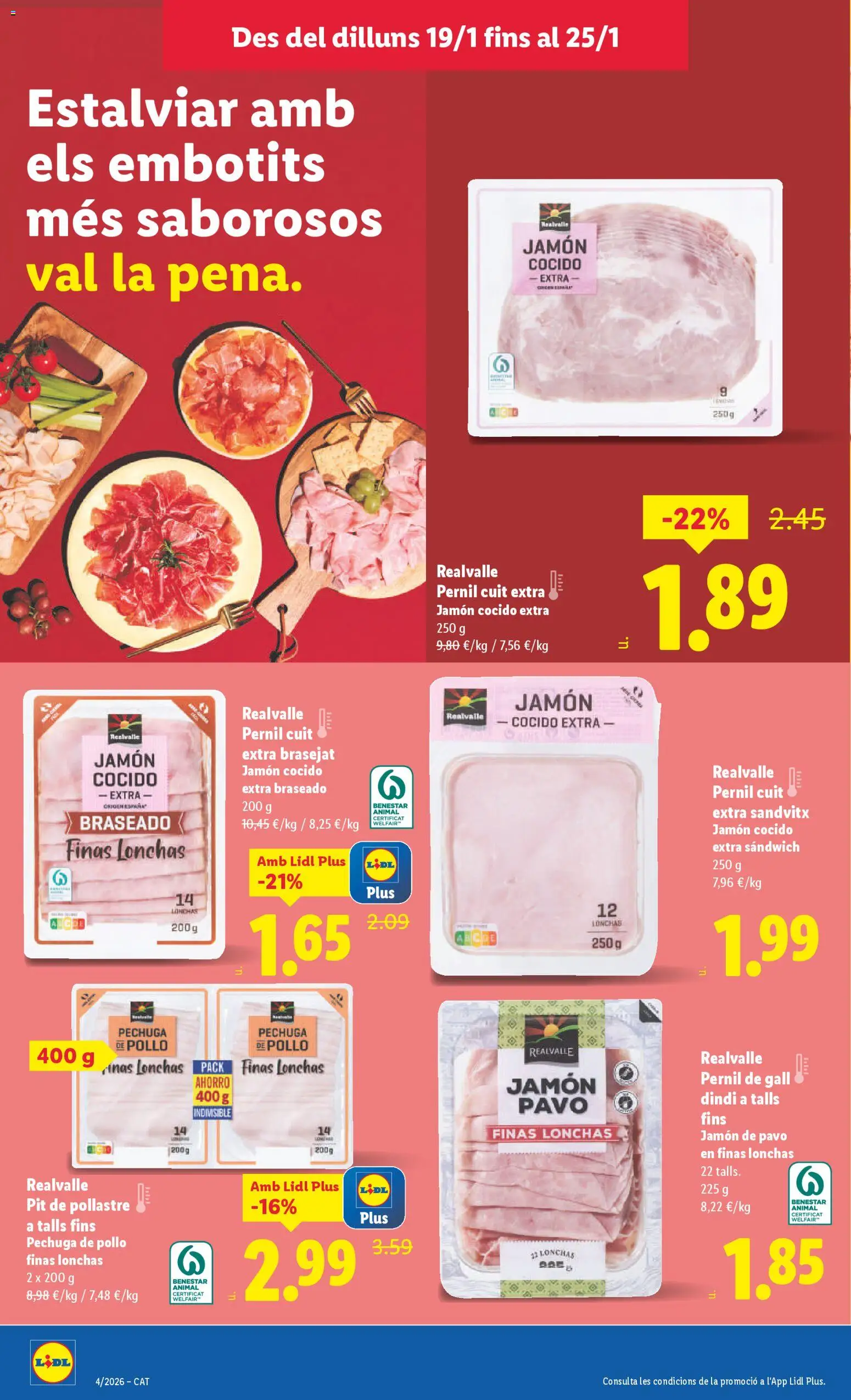 Lidl folleto │ válido desde el 19.01.2026 | Página: 10 | Productos: Jamón, Jamón cocido