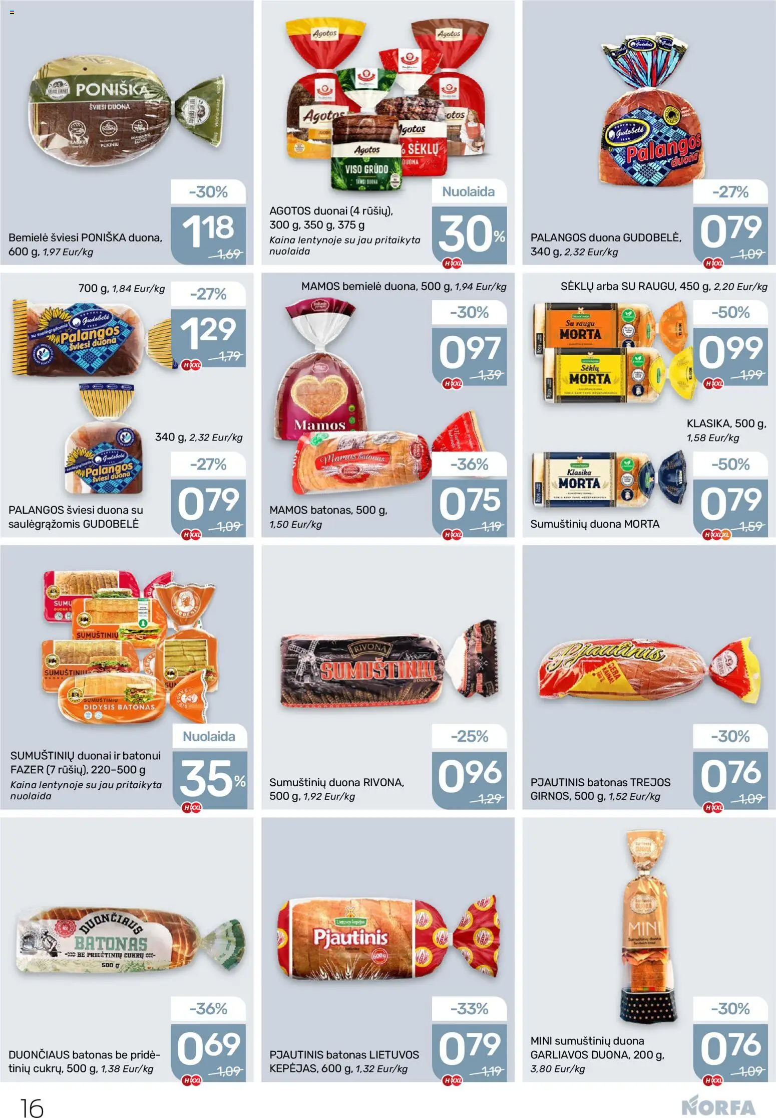NORFA akcijos nuo 13.11.2025 | Puslapis: 16 | Prekių: Batonas, Duona