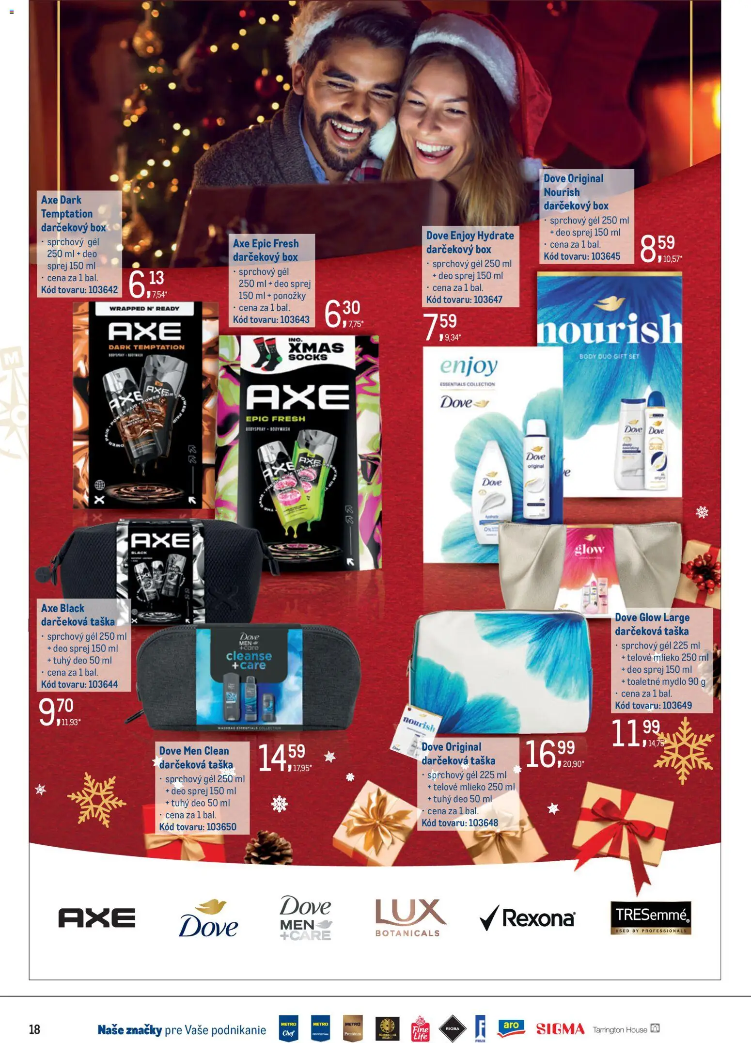 Nové Metro akcie – leták je platný od 19.11.2025 | Strana: 18 | Produkty: Mlieko, Mydlo, Sprchový gél, Taška