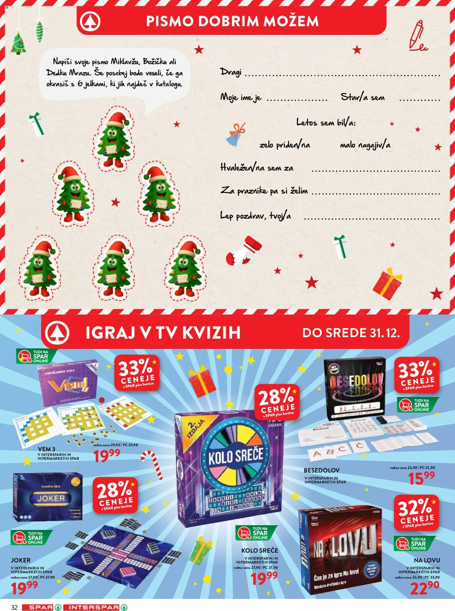 Novi Spar katalog ponudbe – veljaven od 12.11.2025 | Stran: 32 | Izdelki: Tv, Igra
