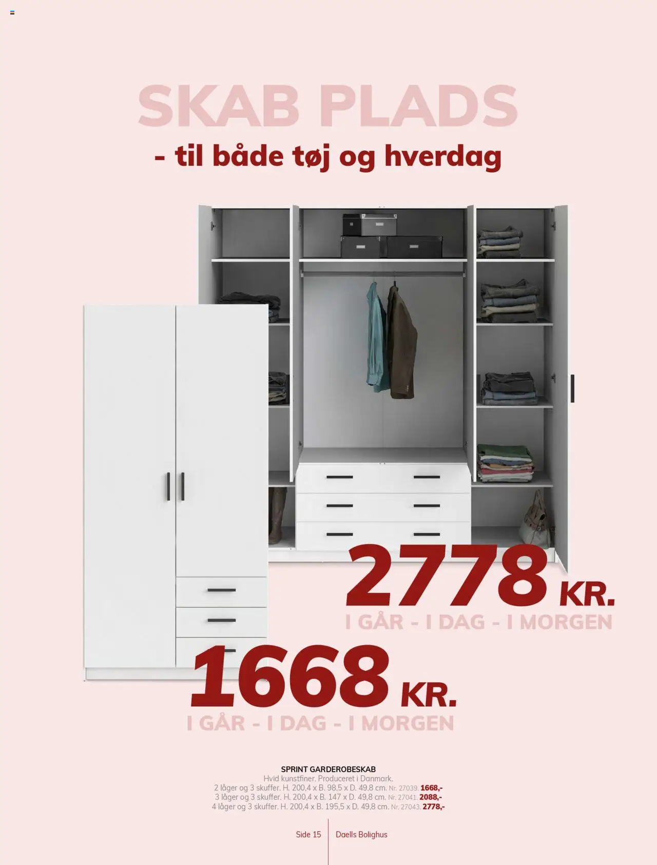 Daells Bolighus Tilbudsavis gyldig fra 27.08.2025 | Side: 15 | Produkter: Skab, Tøj