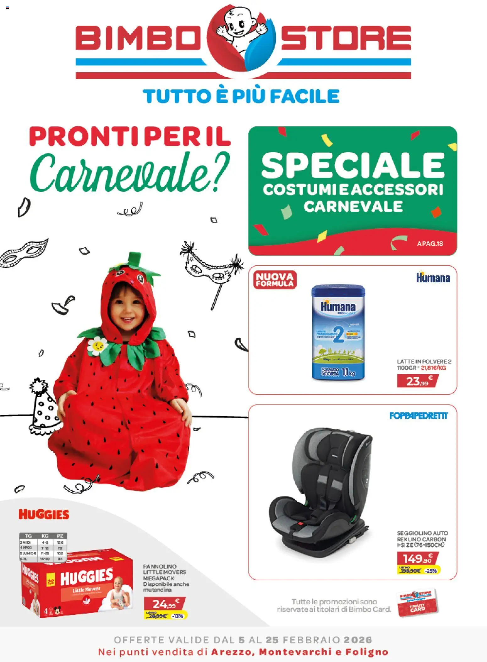 Volantino Bimbo store del 05.02.2026 | Pagina: 1 | Prodotti: Latte, Seggiolino