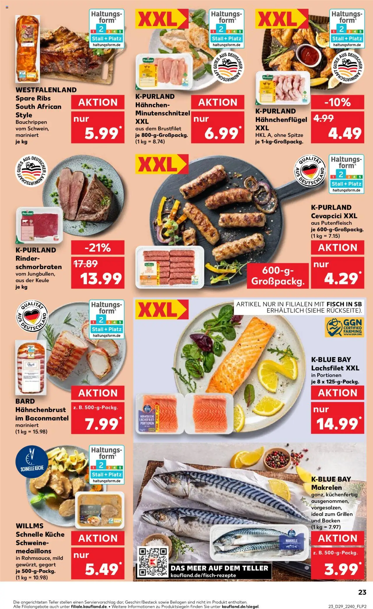 Kaufland prospekt Stuttgart	 - gültig ab dem 17.07.2025 | Seite: 23 | Produkte: Hahnchen, Küche, Cevapcici, Hahnchenbrust