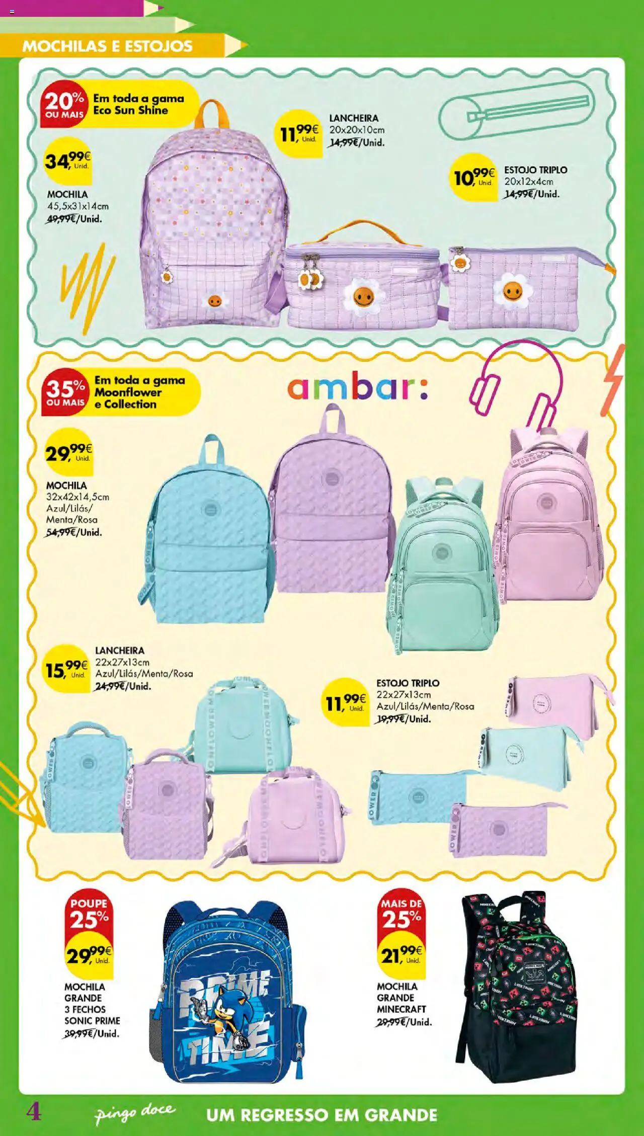 Pingo Doce - Regresso às Aulas Açores │ válido de 21.08.2025 | Página: 4 | Produtos: Mochila, Mochilas