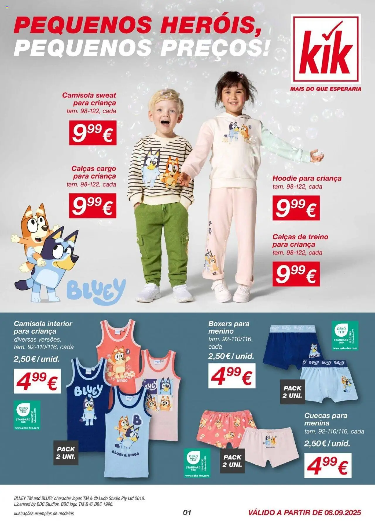 KIK - folheto  │ válido de 07.09.2025 | Página: 1 | Produtos: Calças, Camisola, Cuecas