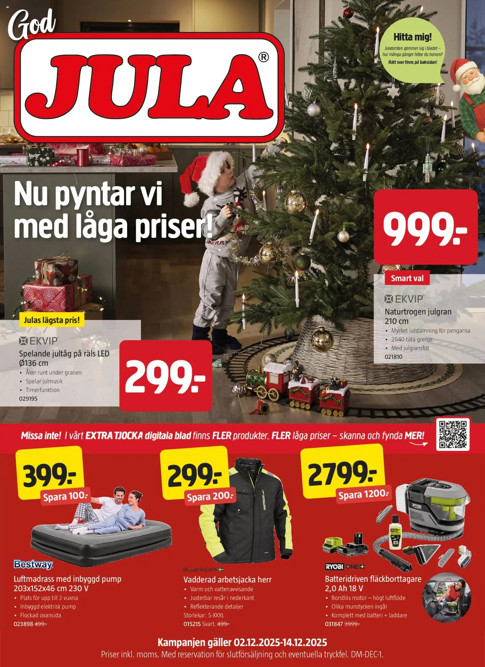 Jula reklamblad aktuell från 02.12.2025 | Sida: 1 | Produkter: Pump, Galler, Batteri, Laddare