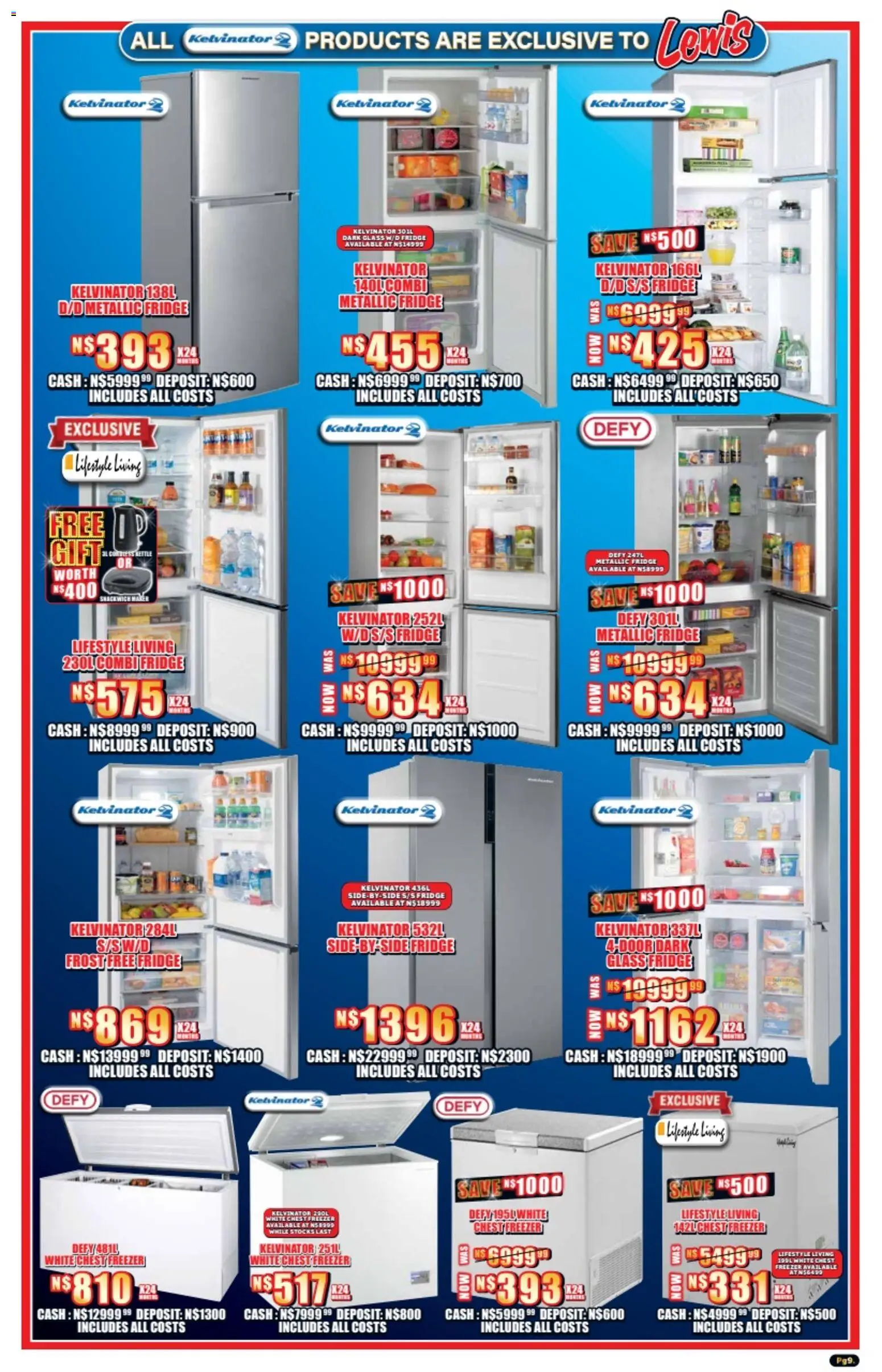 New Lewis Stores catalogue – valid from 23.02.2026 | Page: 9 | Products: Freezer, Fridge, Chest freezer