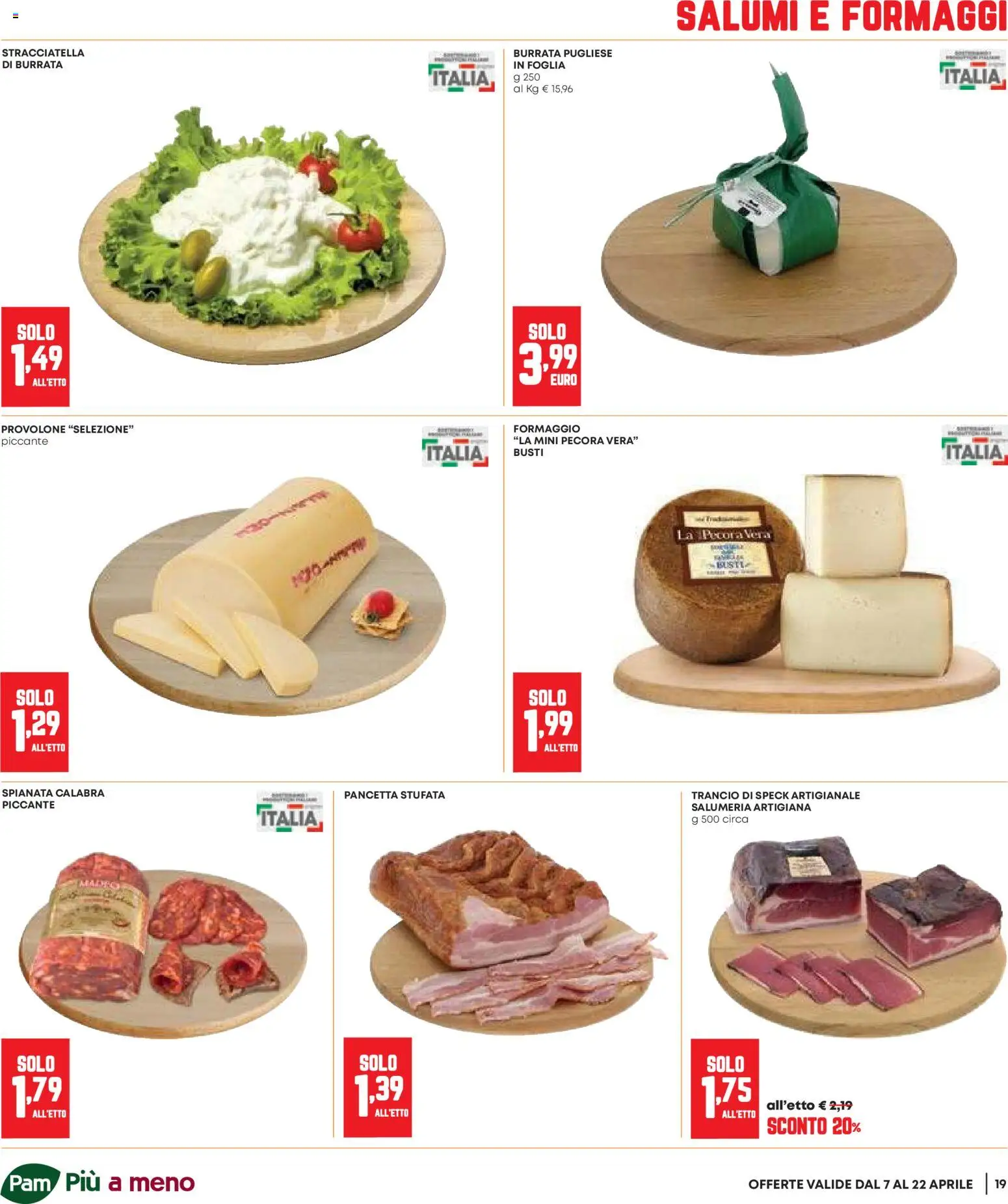Volantino Panorama del 07.04.2026 | Pagina: 19 | Prodotti: Speck, Pancetta, Formaggio, Stracciatella