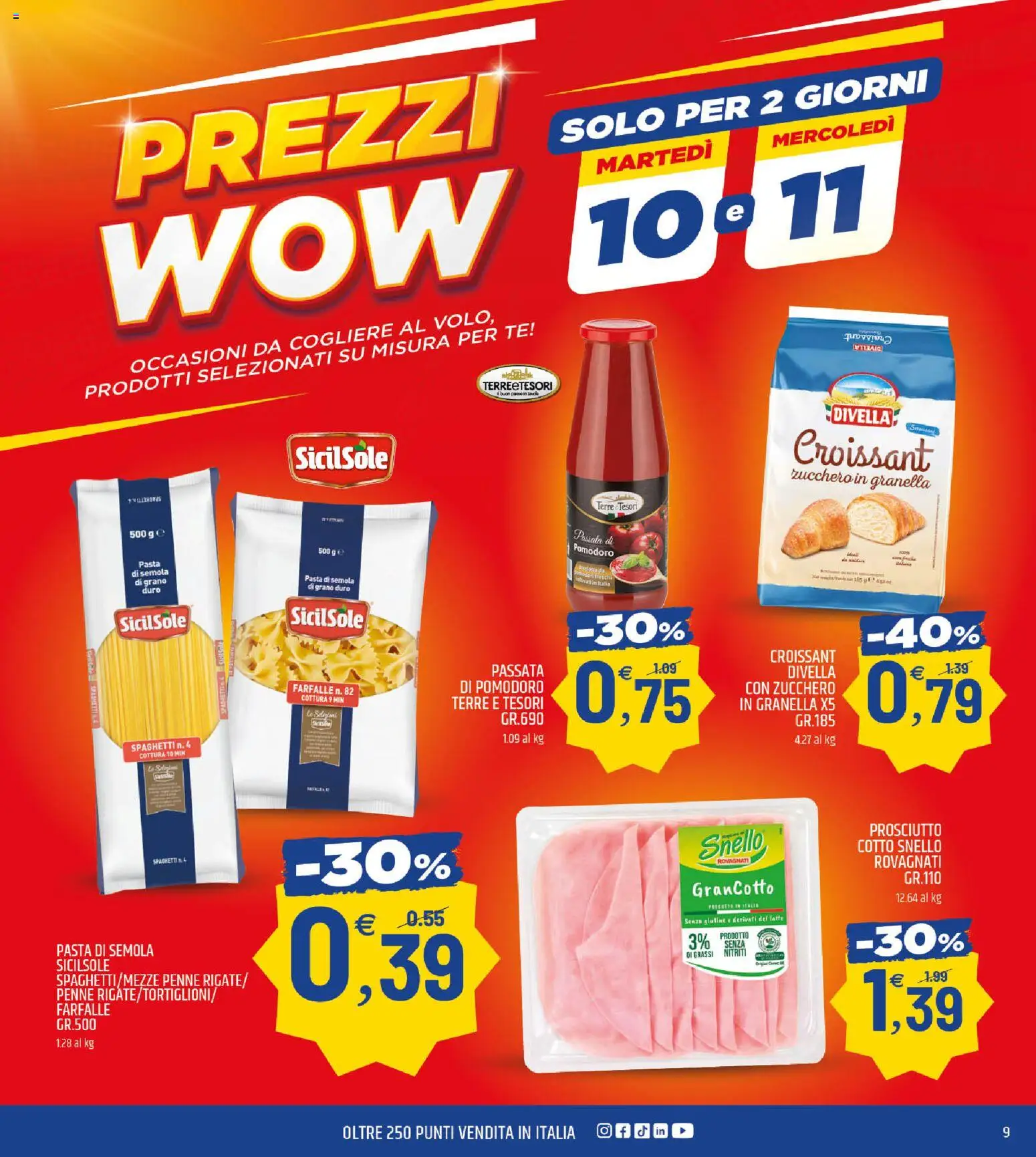 Volantino ARD Discount del 06.03.2026 | Pagina: 9 | Prodotti: Prosciutto Cotto, Tè, Pomodoro, Pasta