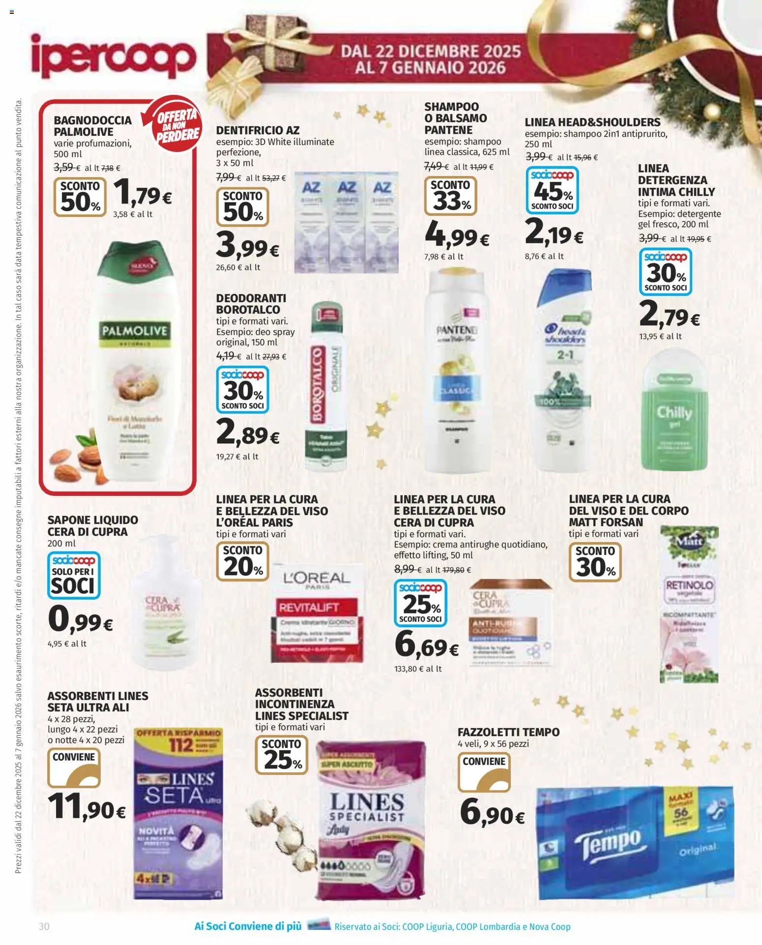 Volantino Ipercoop del 22.12.2025 | Pagina: 30 | Prodotti: Shampoo, Balsamo, Crema, Sapone