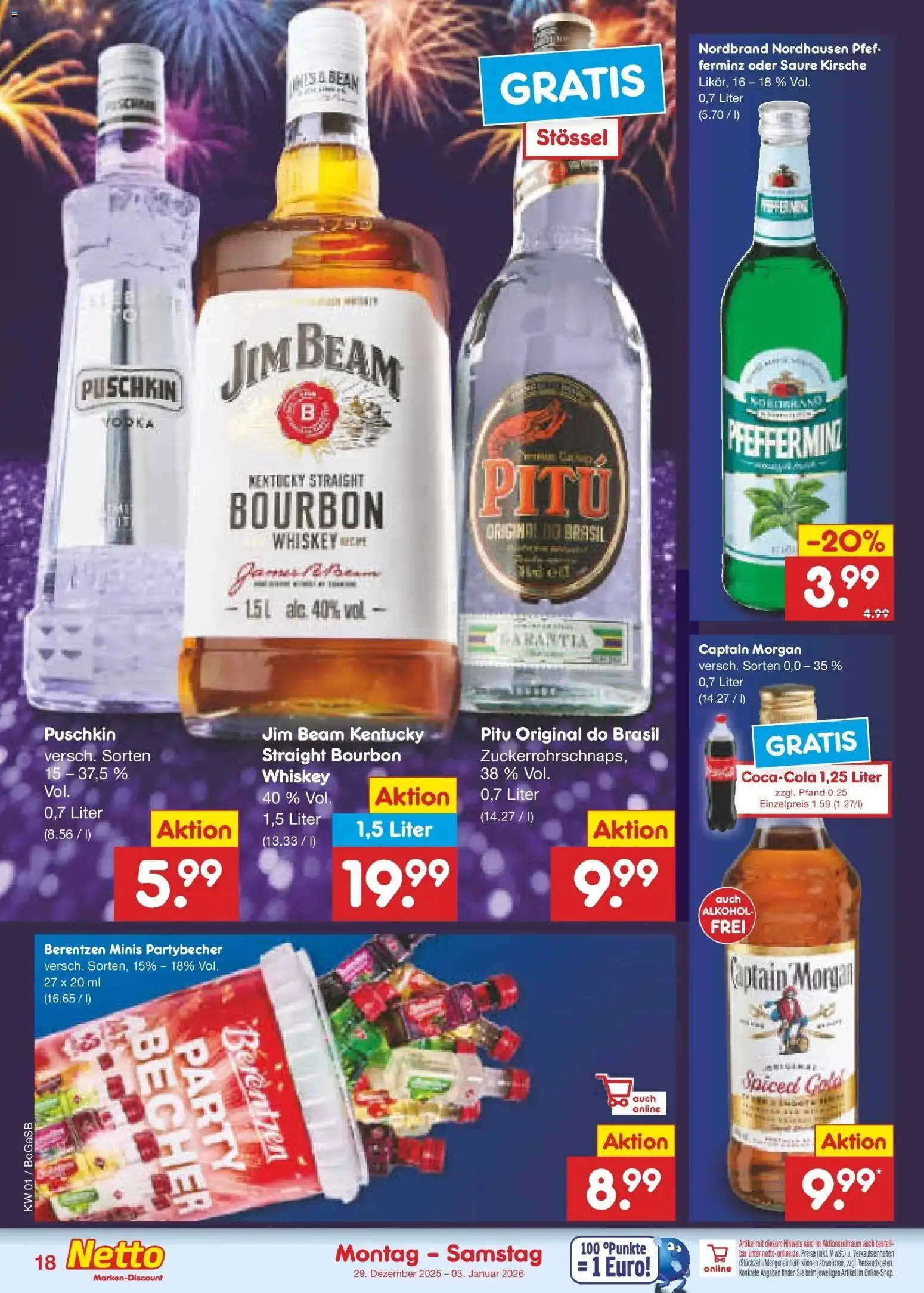 Netto Marken-Discount prospekt Stadtlohn	 – gültig ab 28.12.2025 | Seite: 18 | Produkte: Jim beam, Bourbon, Whiskey, Berentzen