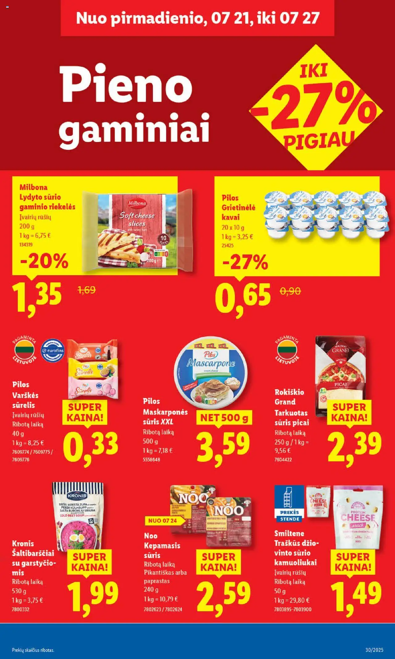 LIDL - Leidinys│galioja nuo 24.07.2025 | Puslapis: 35 | Prekių: Grietinėlė, Sūrelis, Sūris