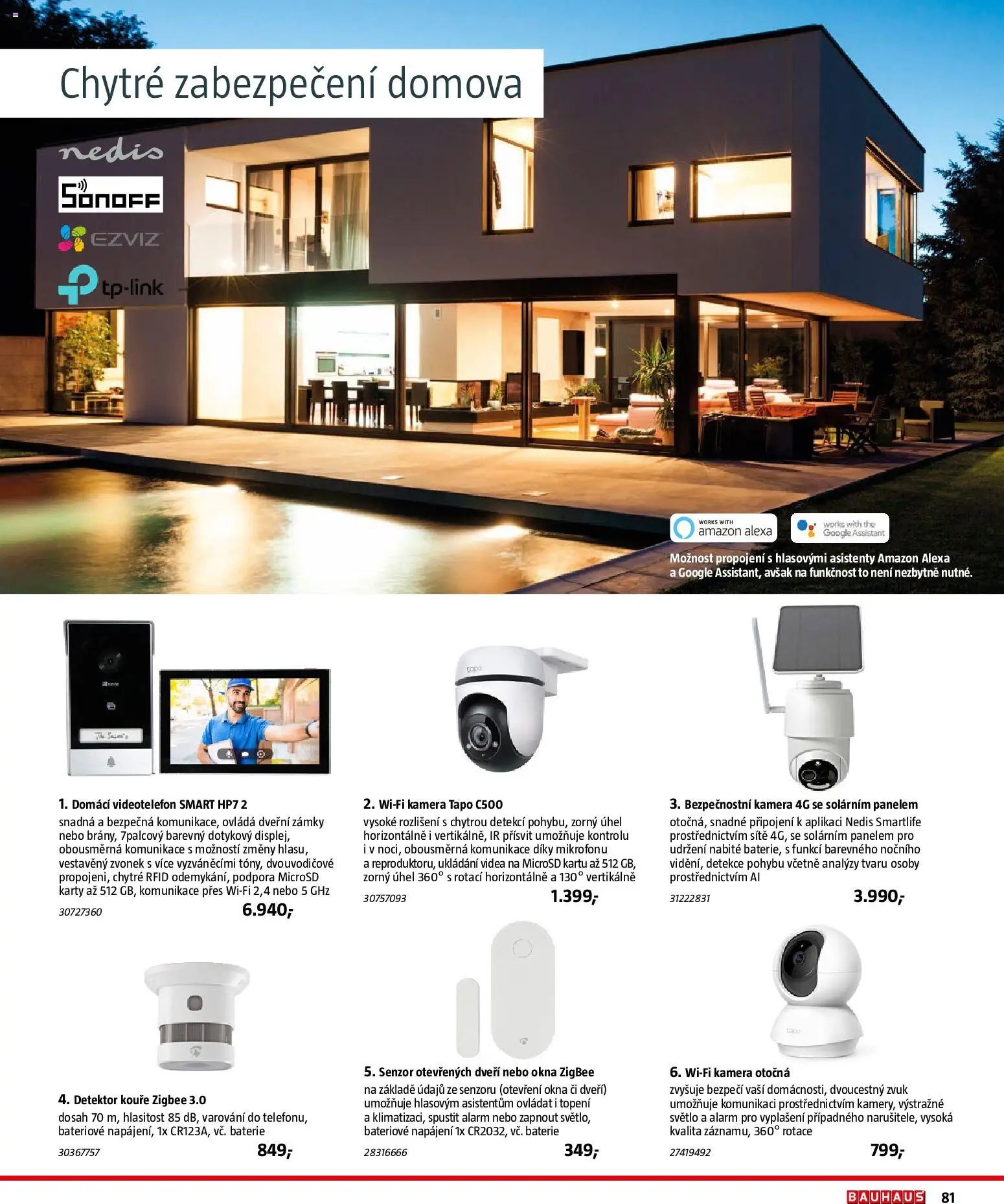 Bauhaus katalog Stavební prvky od 03.11.2025 | Strana: 81 | Produkty: Kamera, Karty, Baterie, Zvonek