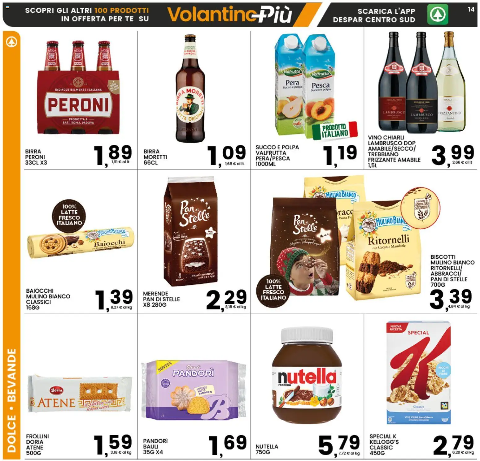 Volantino Interspar del 11.12.2025 | Pagina: 14 | Prodotti: Succo, Pasta, Cacao, Frollini