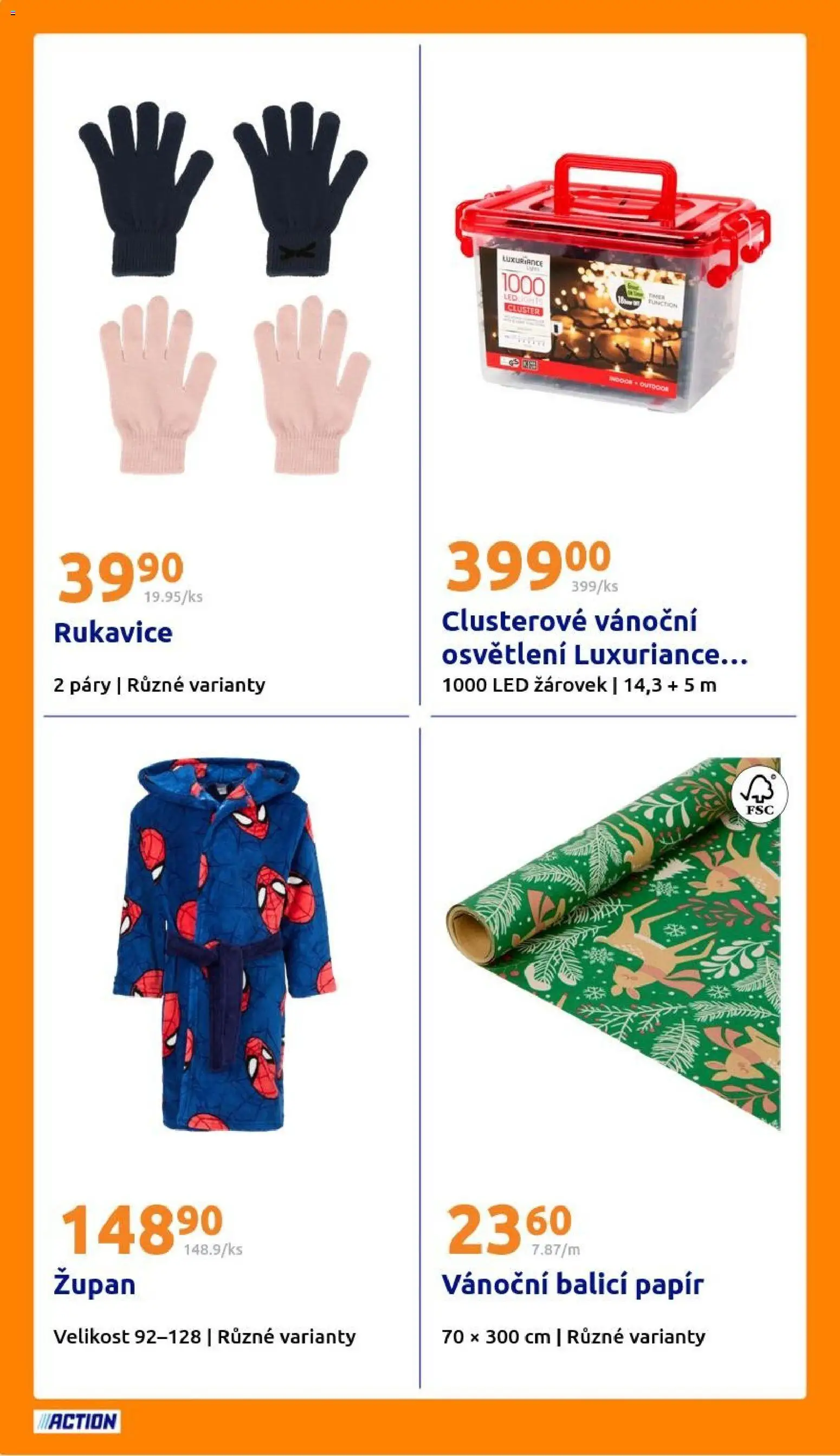 Action leták od 10.12.2025 | Strana: 22 | Produkty: Župan, Rukavice, LED