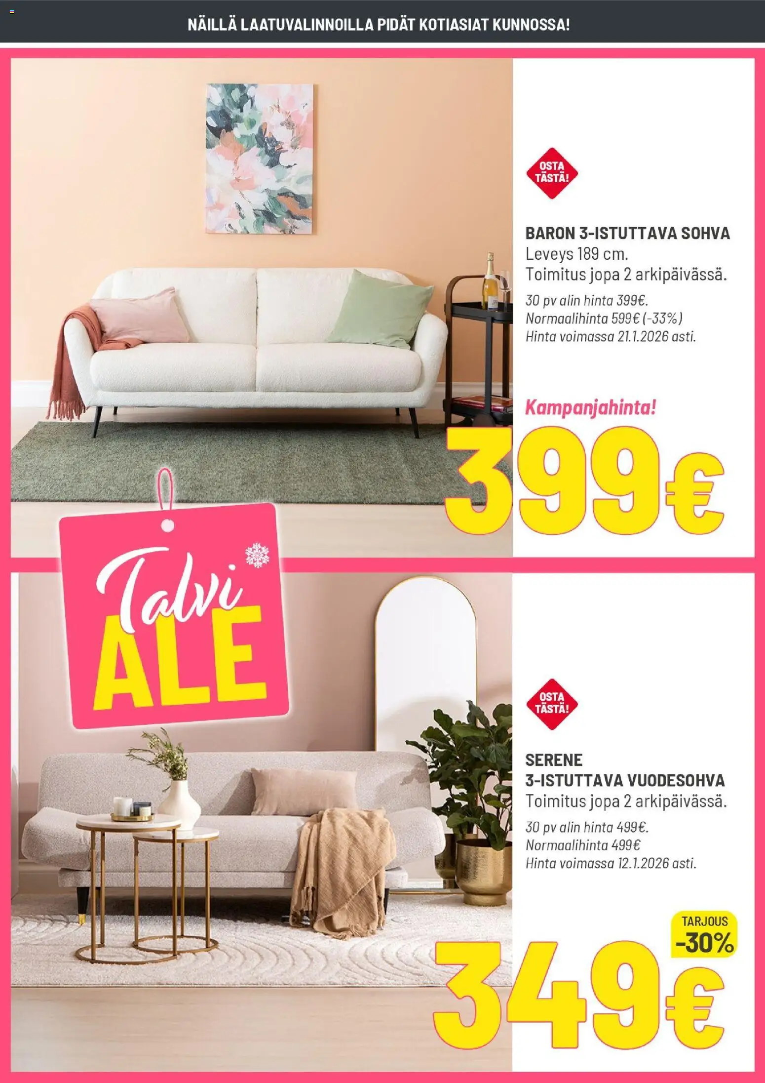 Masku tarjoukset – voimassa 05.01.2026 alkaen | Sivu: 4 | Tuotteet: Sohva