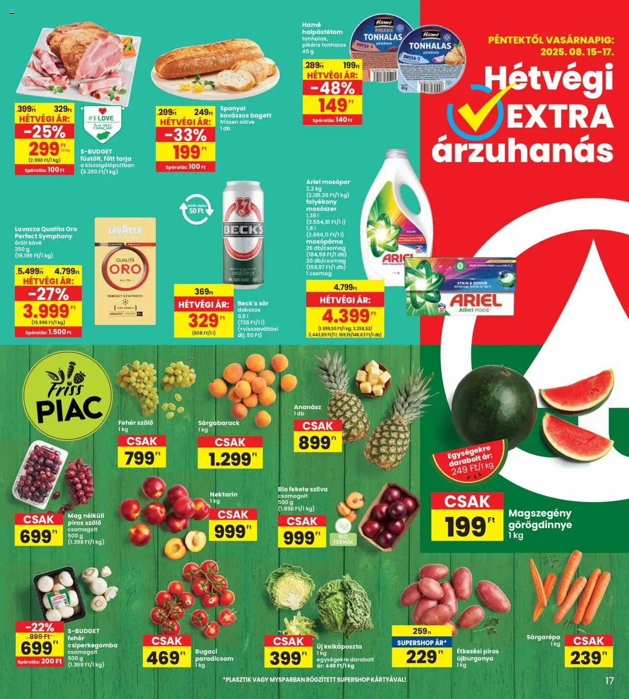 Interspar akciós ujság - amely érvényes a következő dátumtól: 14.08.2025 | Oldal: 17 | Termékek: Nektarin, Tarja, Ananász, Persil