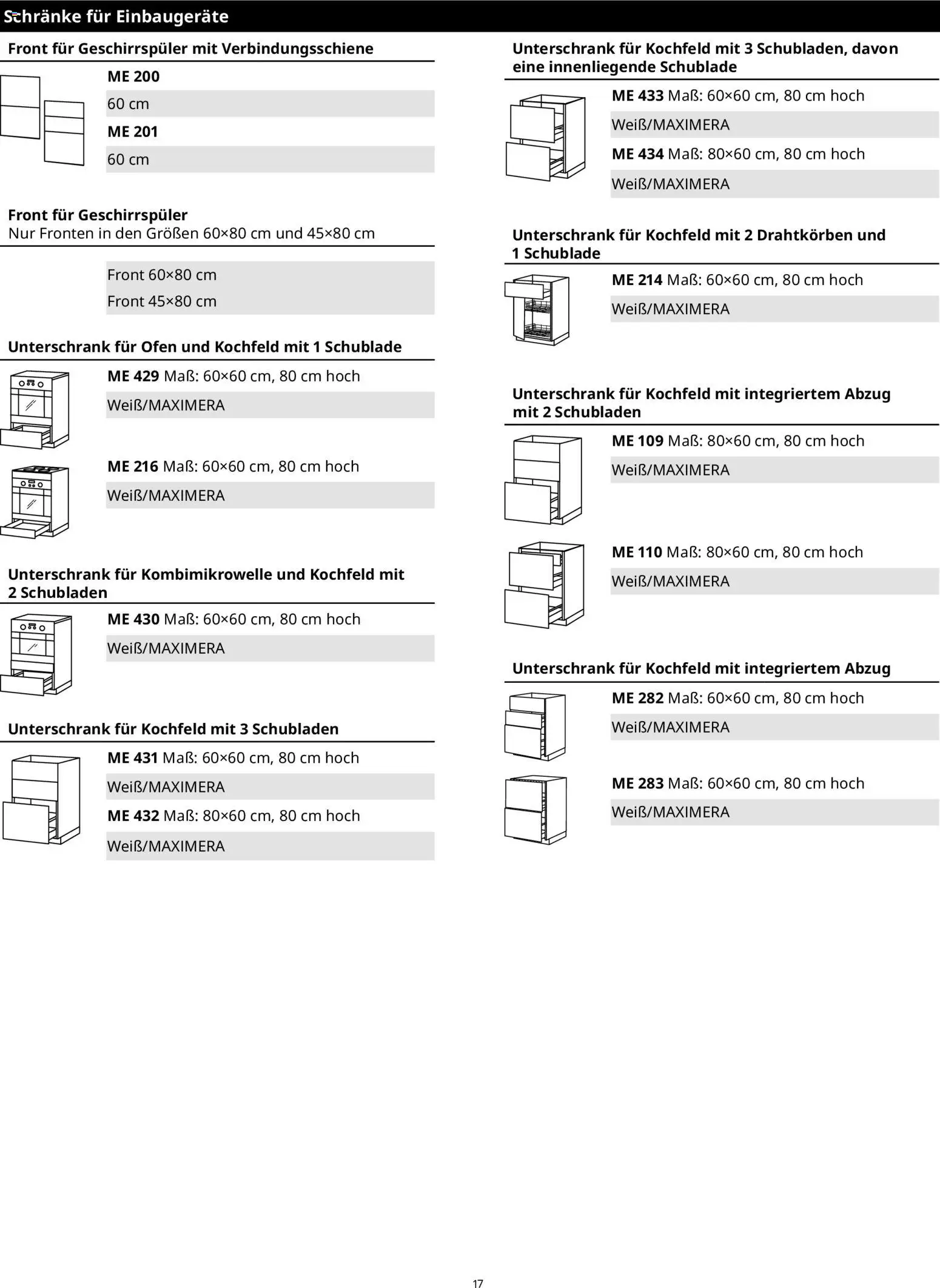 Ikea Küchensystem – gültig ab 02.01.2026 | Seite: 17 | Produkte: Ofen, Geschirrspüler, Kochfeld, Unterschrank