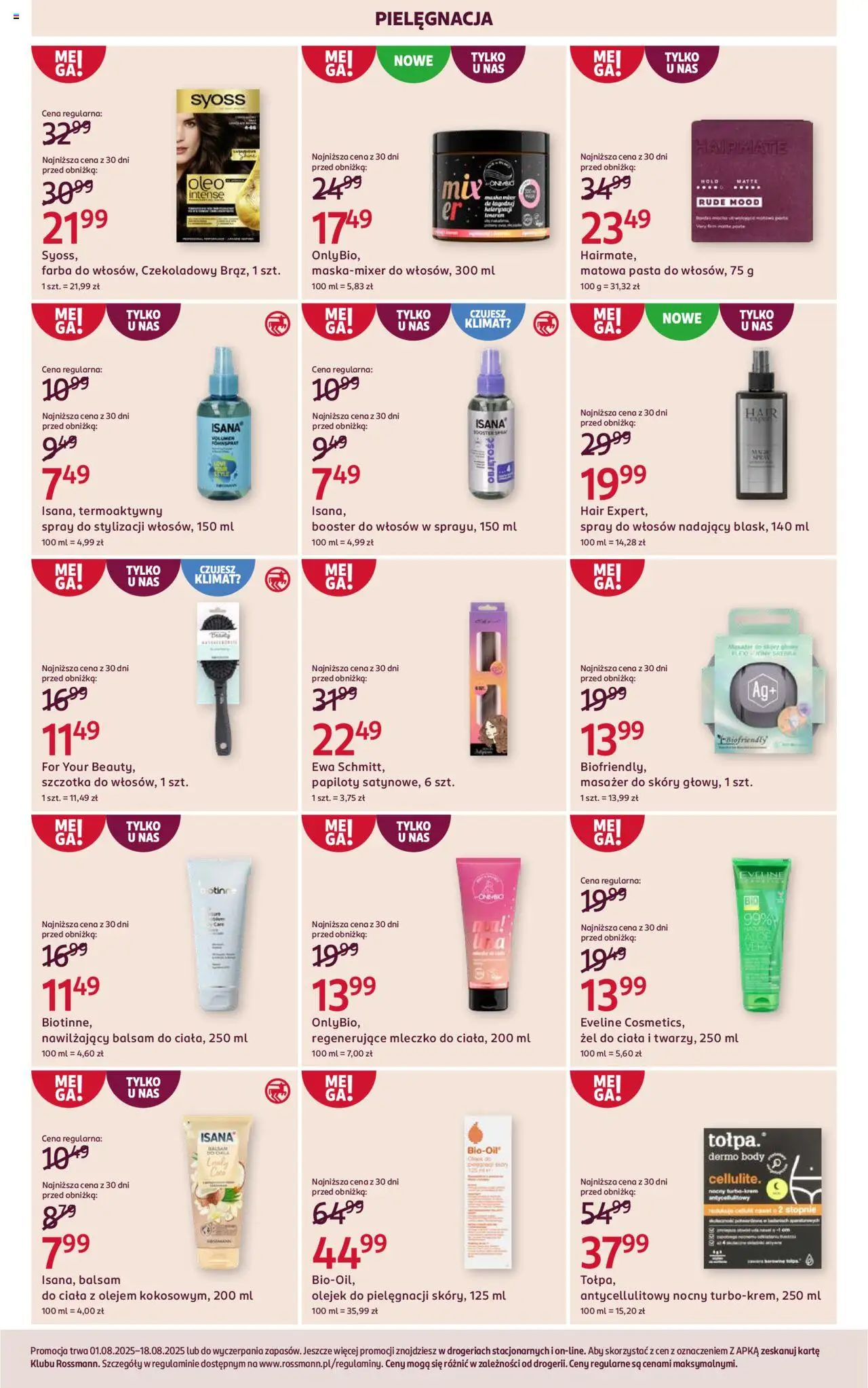 Rossmann Gazetka od 01.08.2025 | Strona: 8 | Produkty: Szczotka, Body