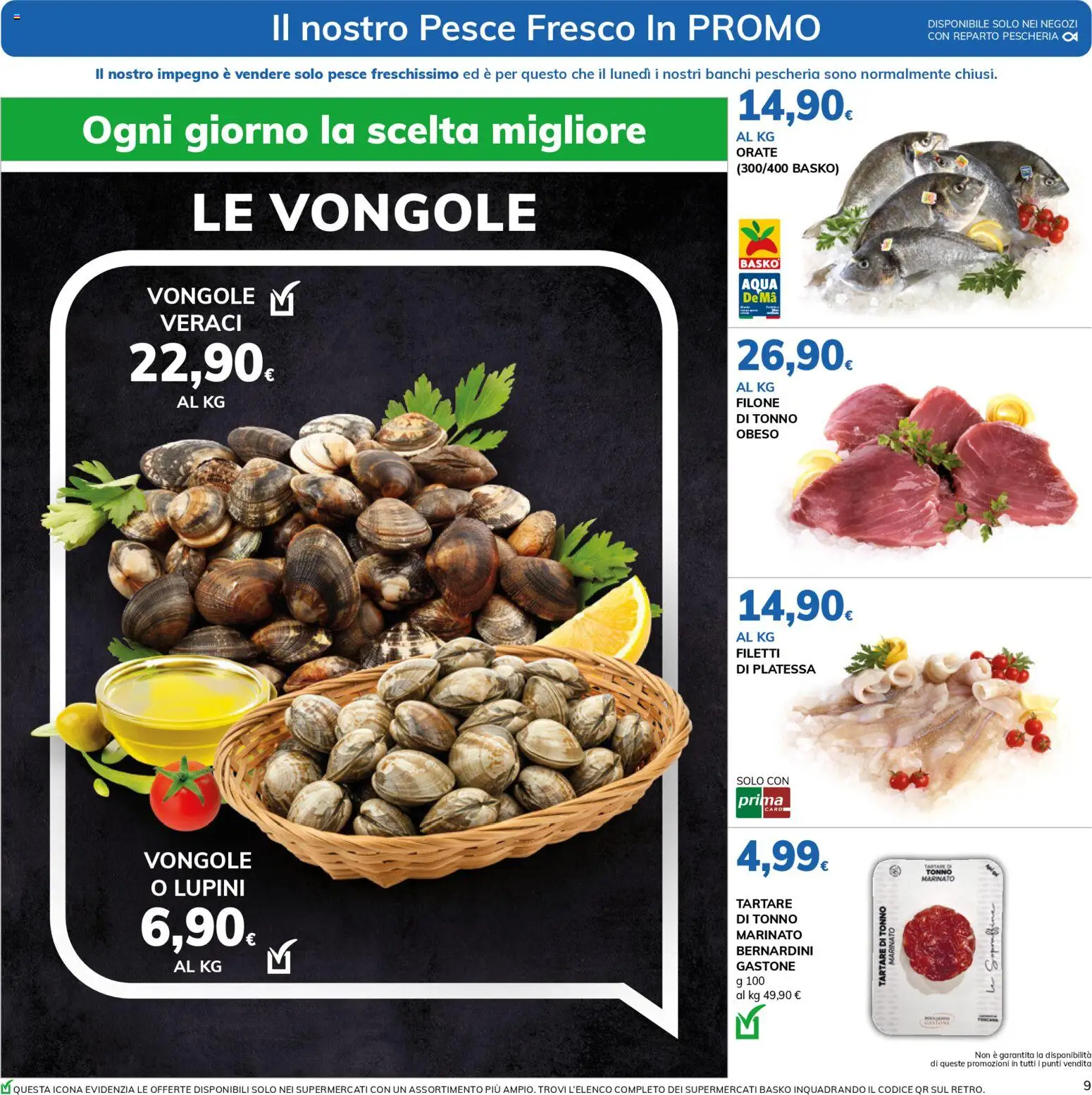 Volantino Basko del 11.11.2025 | Pagina: 9 | Prodotti: Lupini, Pesce, Vongole, Tonno