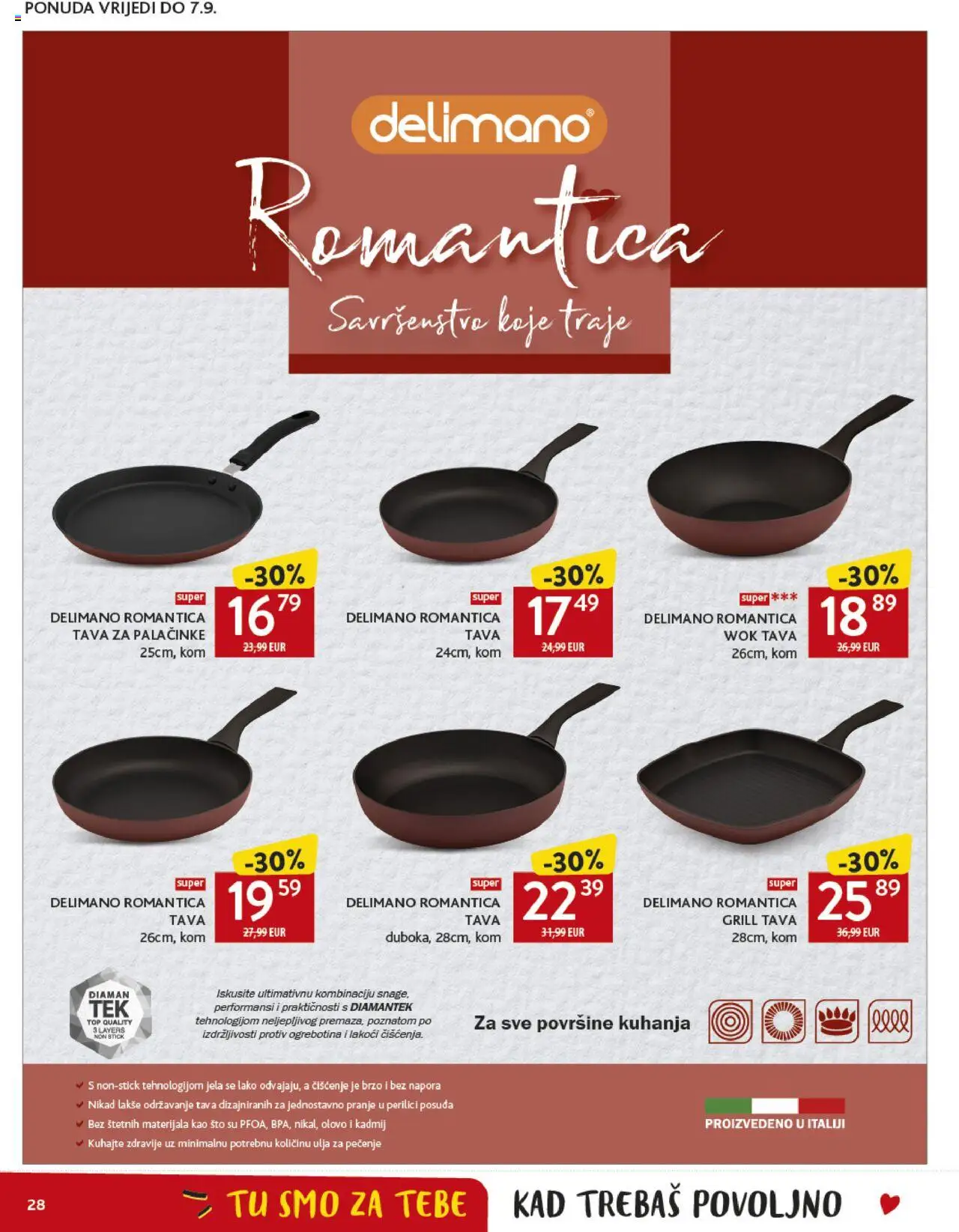 Konzum katalog | vrijedi od 20.08.2025 | Stranica: 28 | Proizvodi: Grill tava, Delimano, Pan, Tava