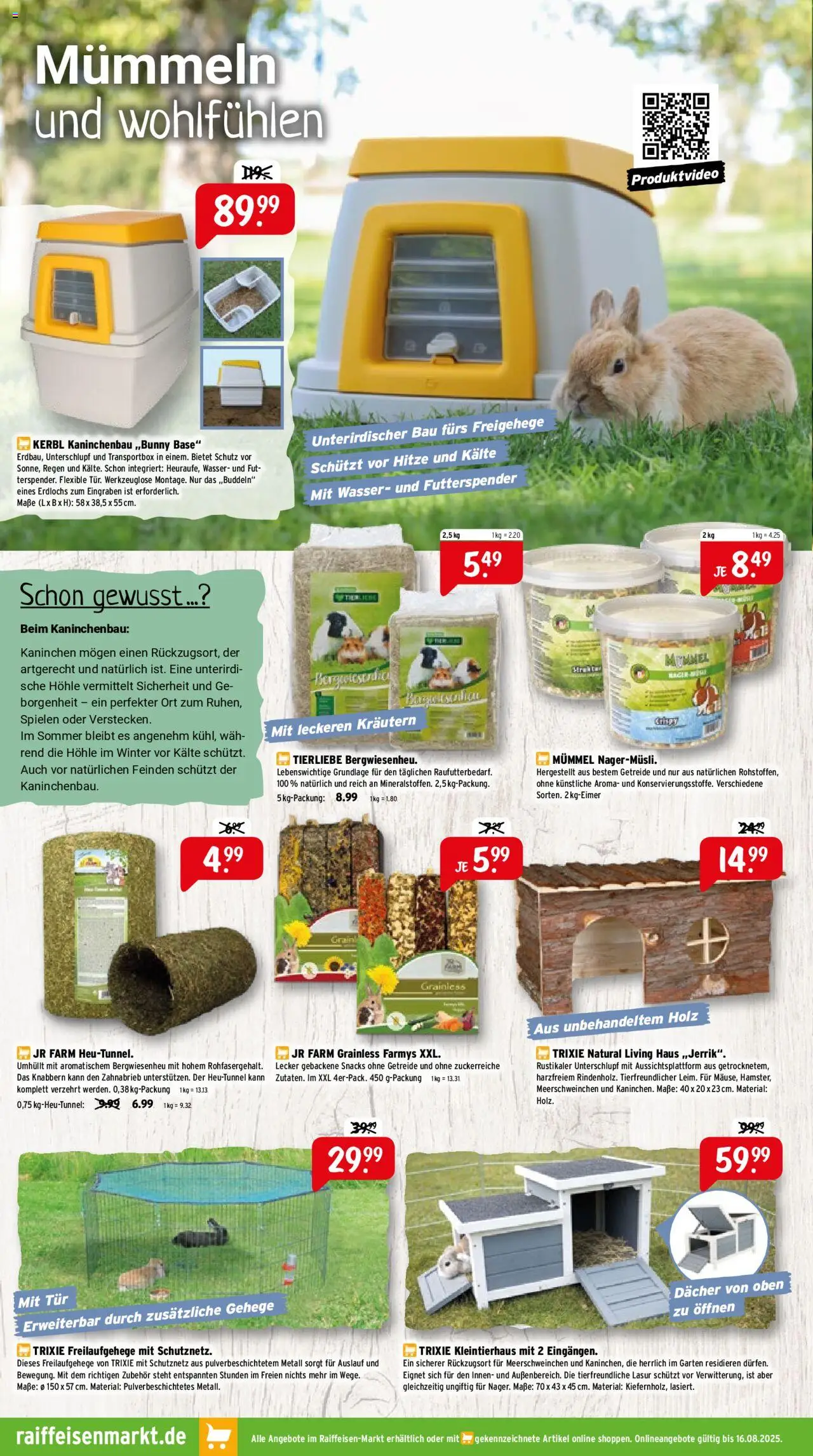 Raiffeisen Markt Prospekt 	 - gültig ab dem 01.08.2025 | Seite: 6 | Produkte: Kaninchen, Tür, Wasser, Getreide