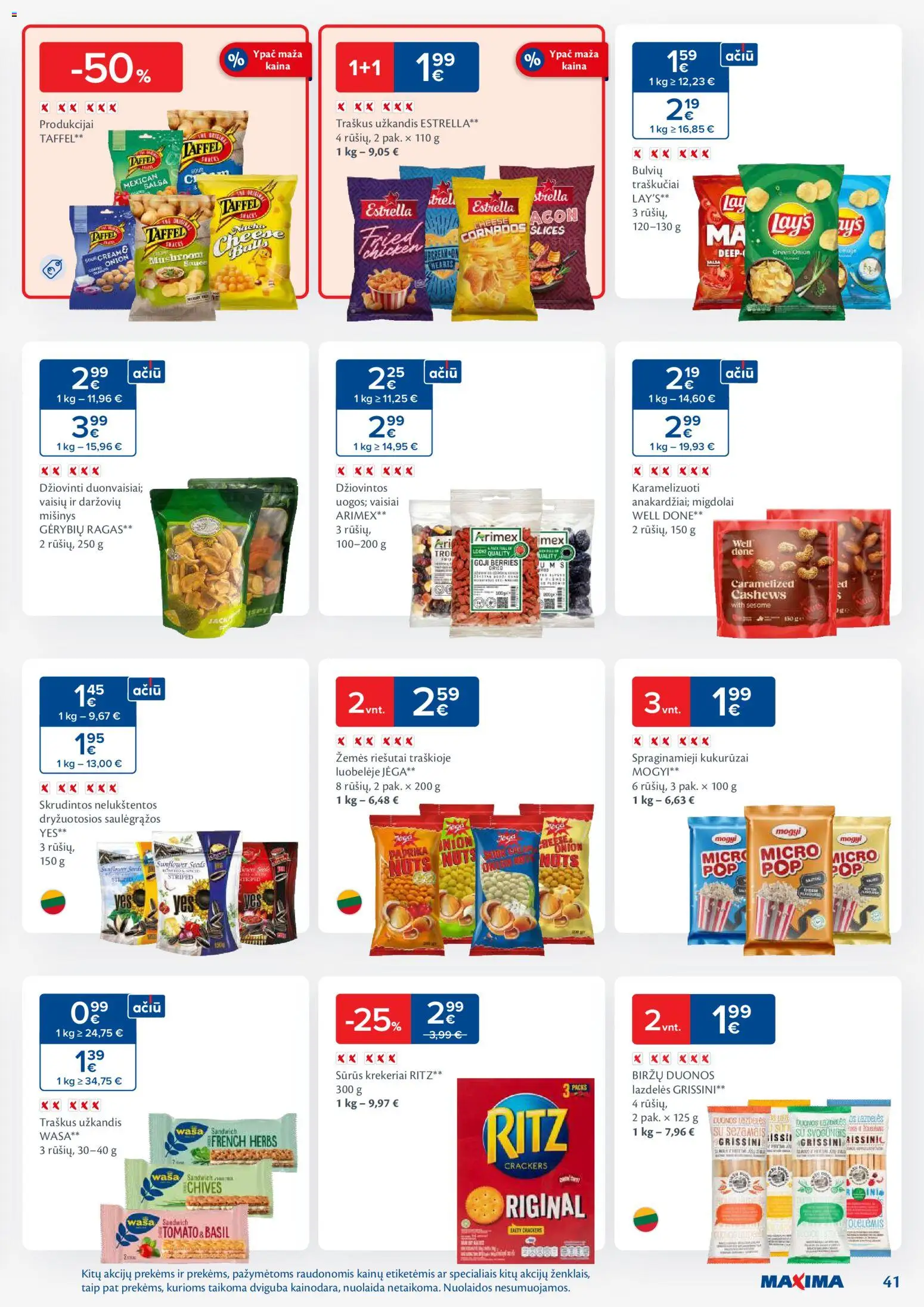 MAXIMA akcijos nuo 11.11.2025 | Puslapis: 41 | Prekių: Riešutai, Kukurūzai, Traškučiai, Saulėgrąžos