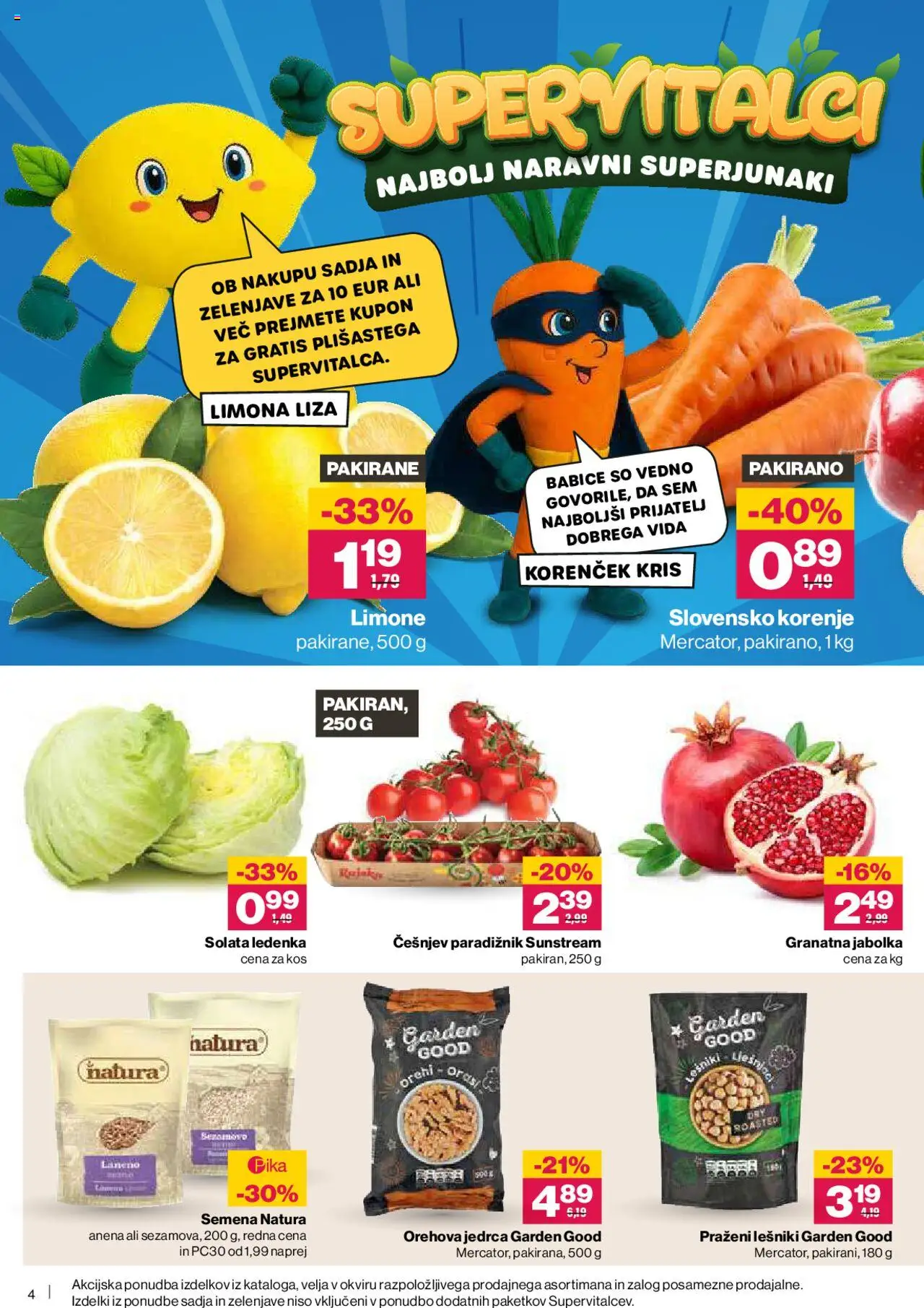 Novi Mercator katalog ponudbe – veljaven od 16.10.2025 | Stran: 4 | Izdelki: Kos, Jabolka, Paradiznik, Solata
