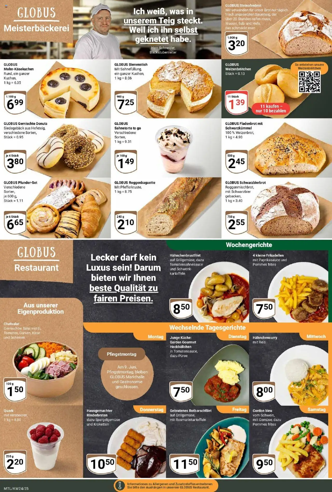 Globus prospekt Maintal-Dörnigheim	 - gültig ab dem 08.06.2025 | Seite: 8 | Produkte: Himbeeren, Pommes, Schinken, Salat