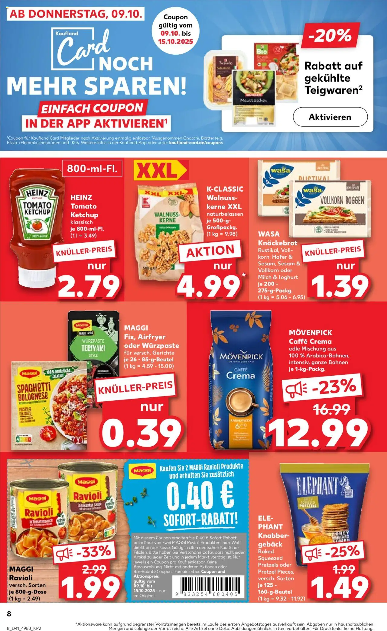 Kaufland prospekt Stuttgart	 – gültig ab 09.10.2025 | Seite: 8 | Produkte: Maggi, Milch, Joghurt, Wasa knackebrot